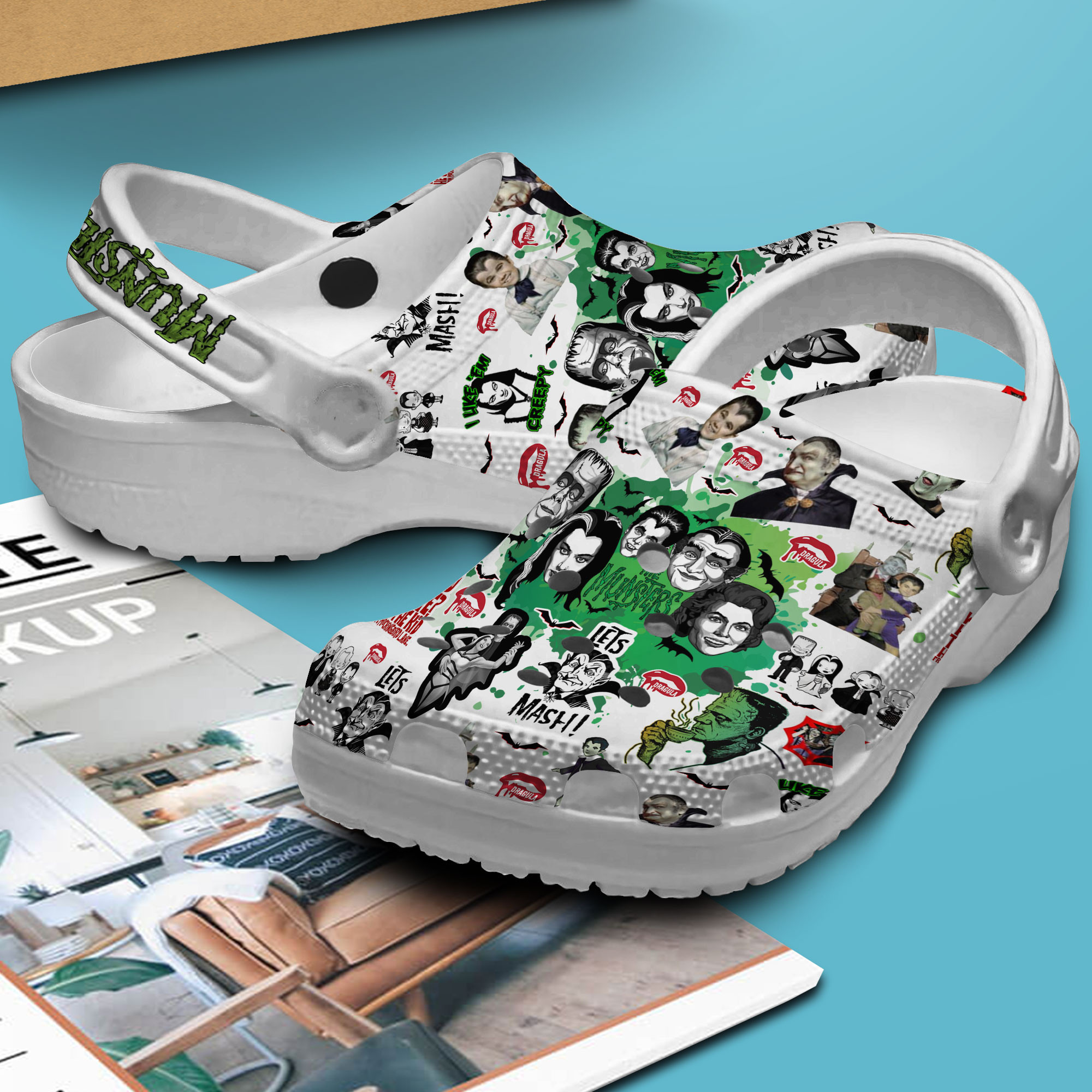 Merchidea The Munsters Movie Crocs Crocband Clogs Shoes Comfortable For Men Women and Kids