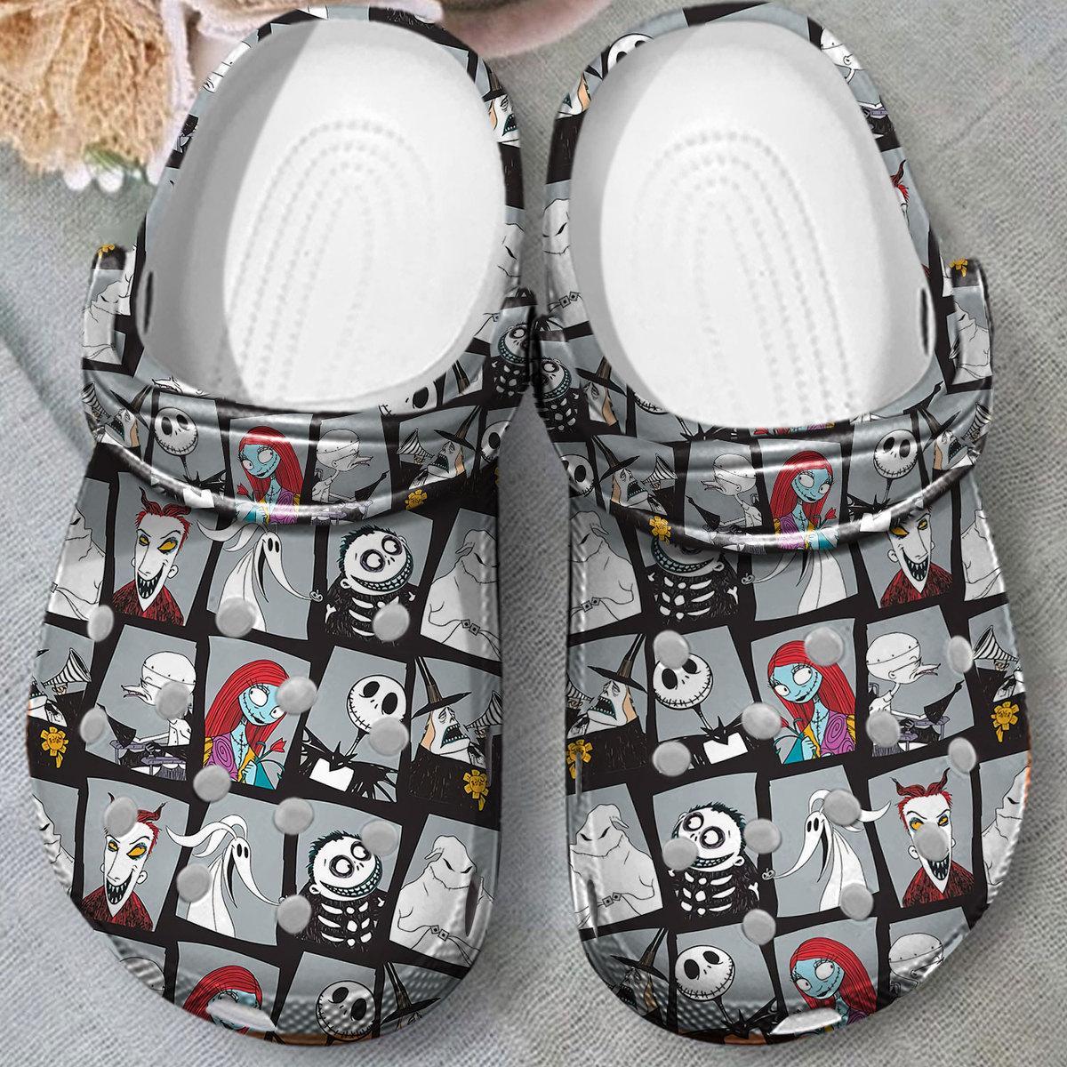 Merchidea The Nightmare Before Christmas Movie Crocs Crocband Clogs Shoes Comfortable For Men Women and Kids