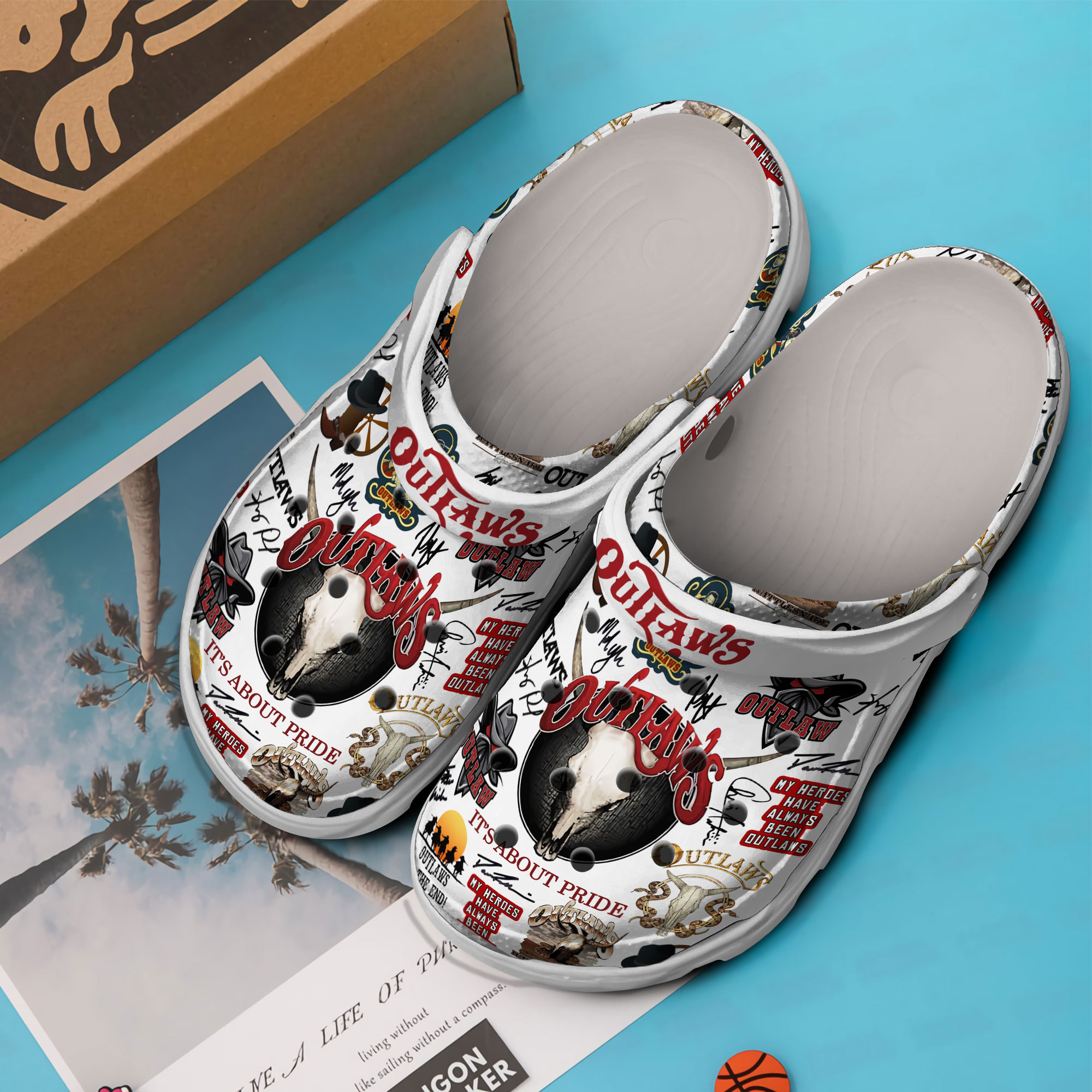 Merchidea The Outlaws Music Crocs Crocband Clogs Shoes Comfortable For Men Women and Kids