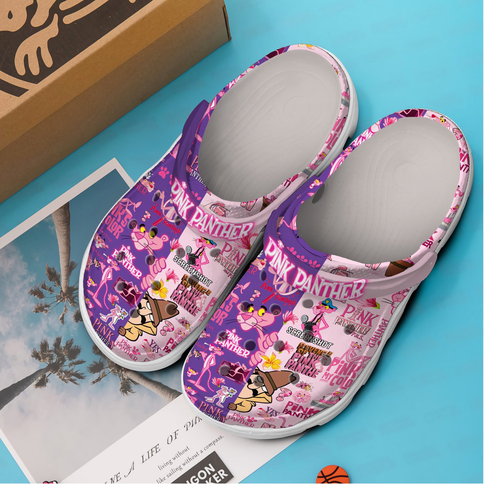 Merchidea The Pink Panther Show Cartoon Crocs Crocband Clogs Shoes Comfortable For Men Women and Kids