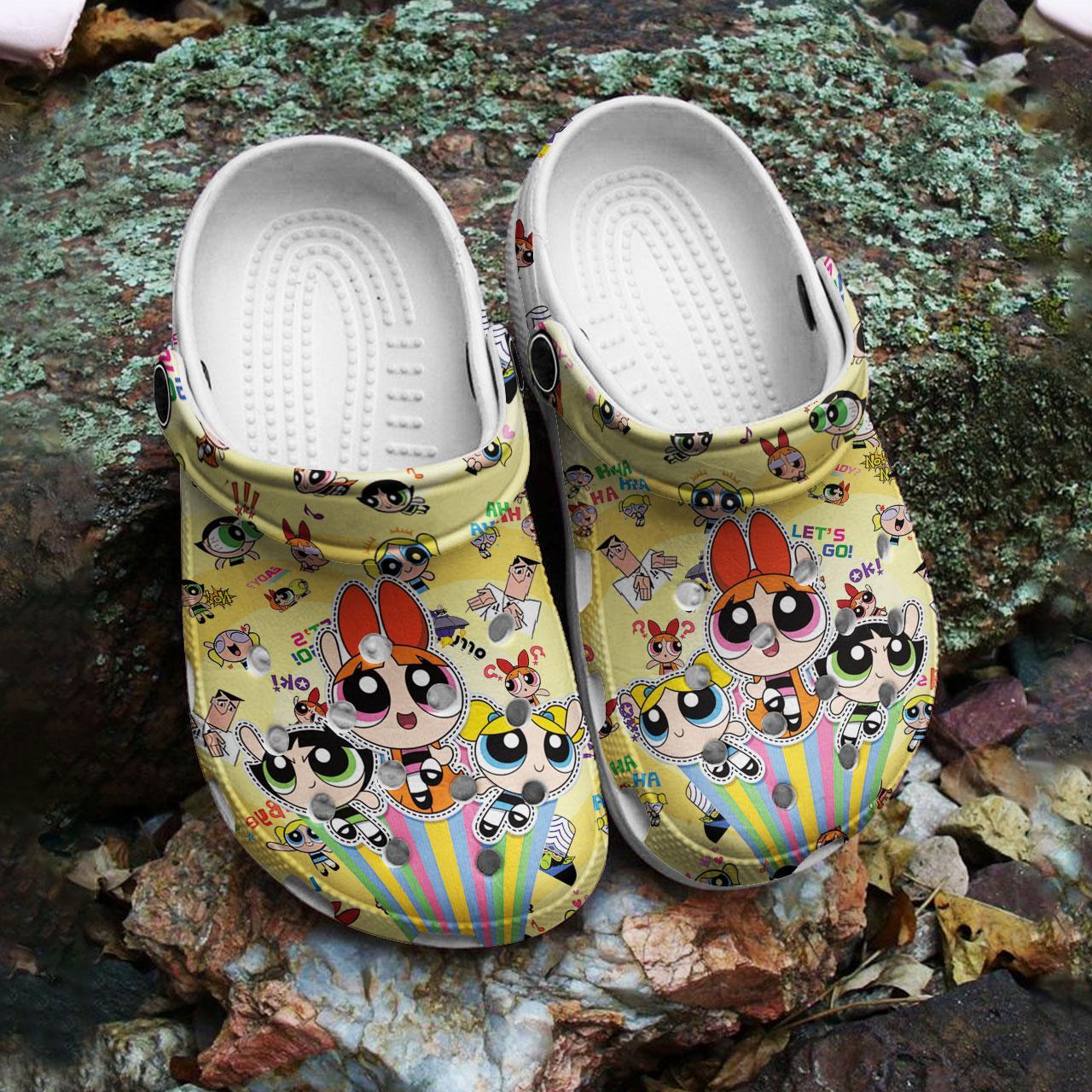 Merchidea The Powerpuff Girls Cartoon Crocs Crocband Clogs Shoes Comfortable For Men Women and Kids
