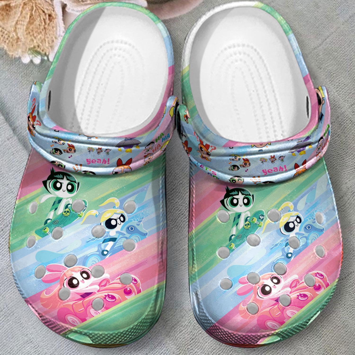 Merchidea The Powerpuff Girls Cartoon Crocs Crocband Clogs Shoes Comfortable For Men Women and Kids