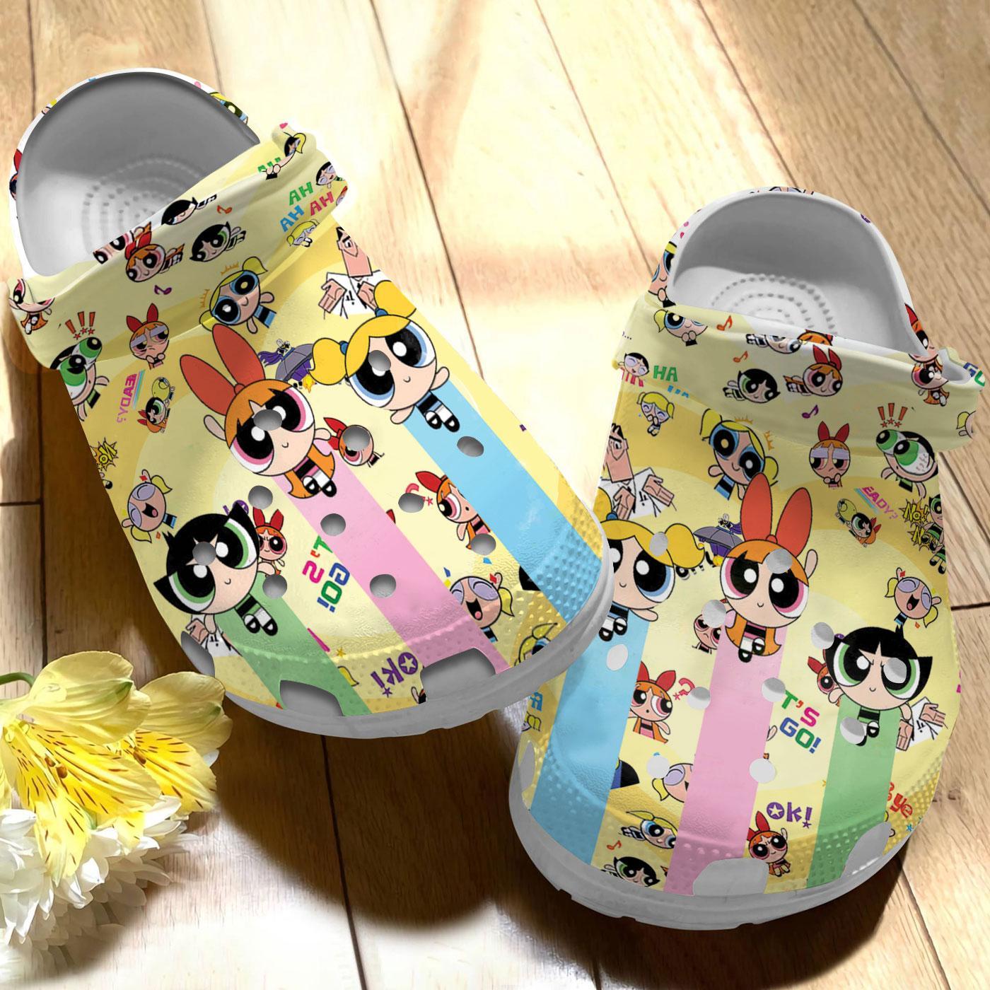 Merchidea The Powerpuff Girls Cartoon Crocs Crocband Clogs Shoes Comfortable For Men Women and Kids
