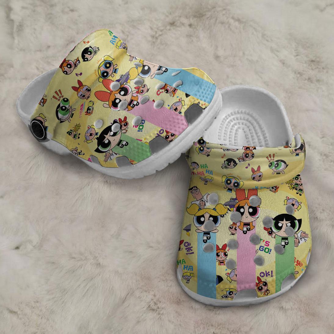 Merchidea The Powerpuff Girls Cartoon Crocs Crocband Clogs Shoes Comfortable For Men Women and Kids