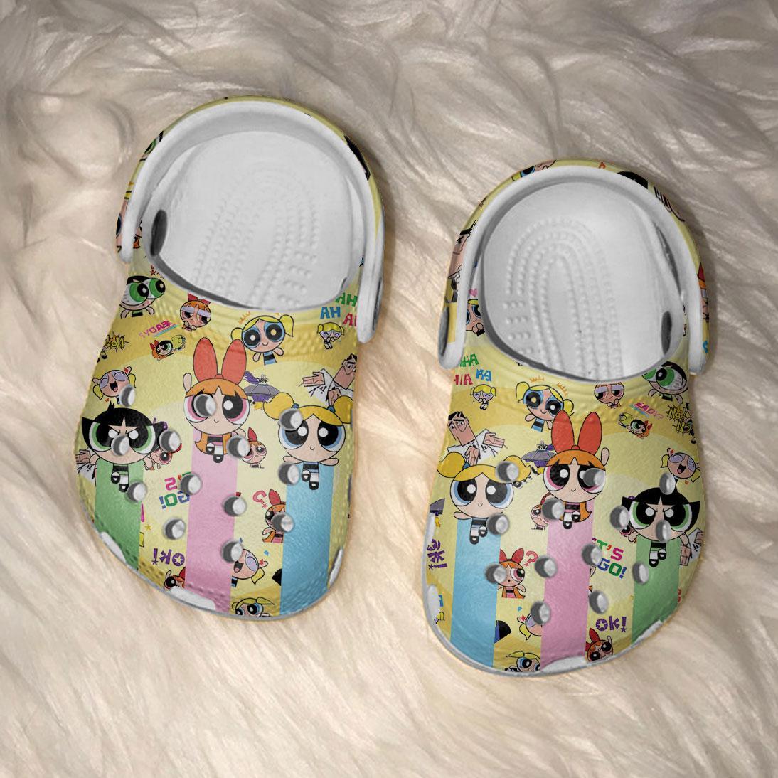 Merchidea The Powerpuff Girls Cartoon Crocs Crocband Clogs Shoes Comfortable For Men Women and Kids