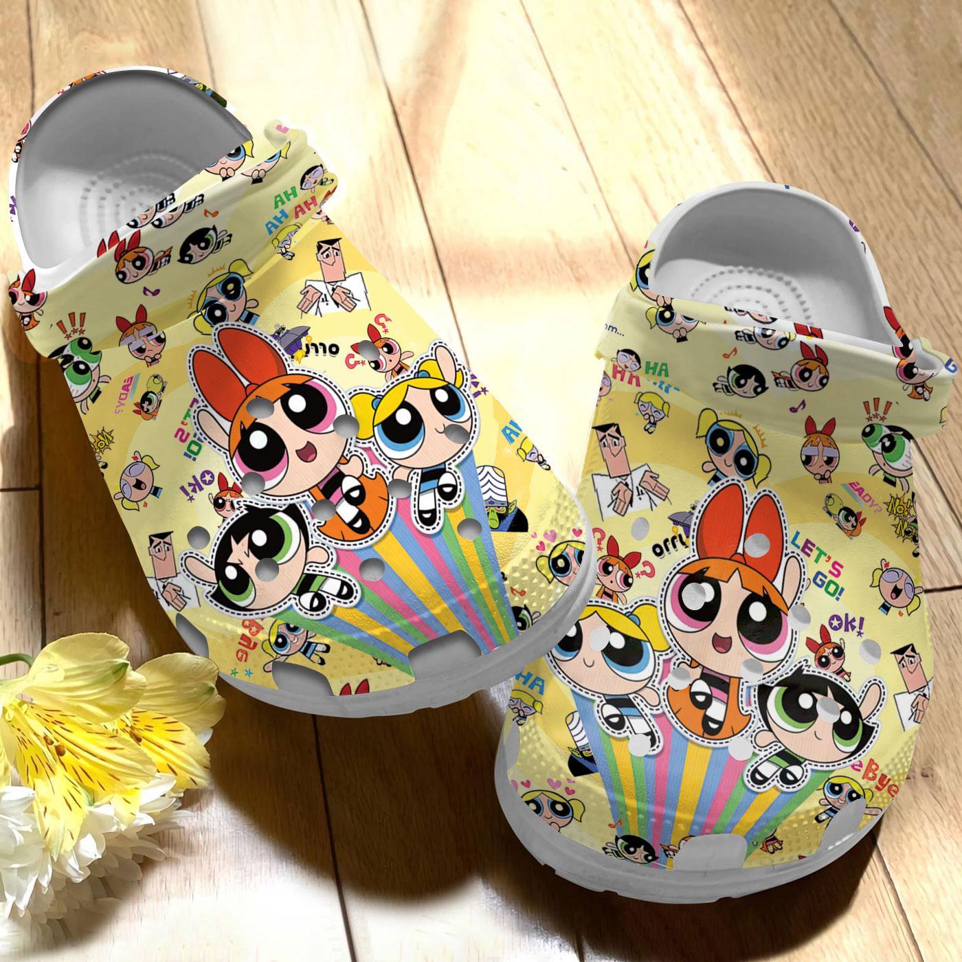 Merchidea The Powerpuff Girls Cartoon Crocs Crocband Clogs Shoes Comfortable For Men Women and Kids