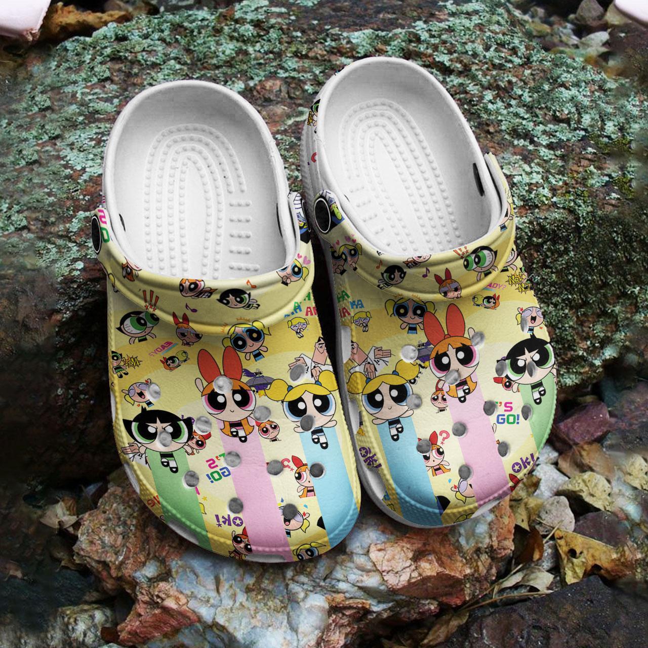Merchidea The Powerpuff Girls Cartoon Crocs Crocband Clogs Shoes Comfortable For Men Women and Kids