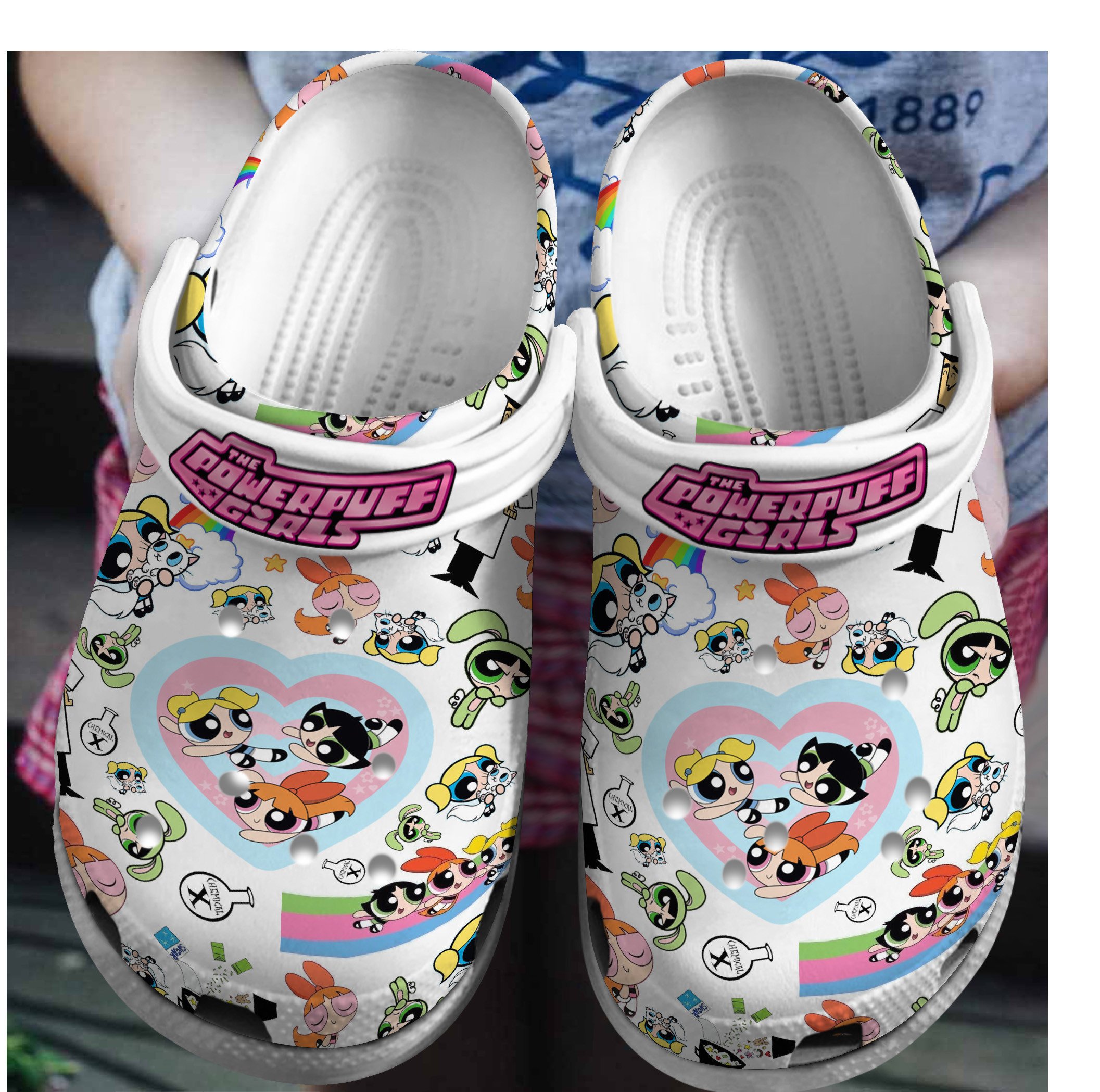Merchidea The Powerpuff Girls TV Series Crocs Crocband Clogs Shoes Comfortable For Men Women and Kids