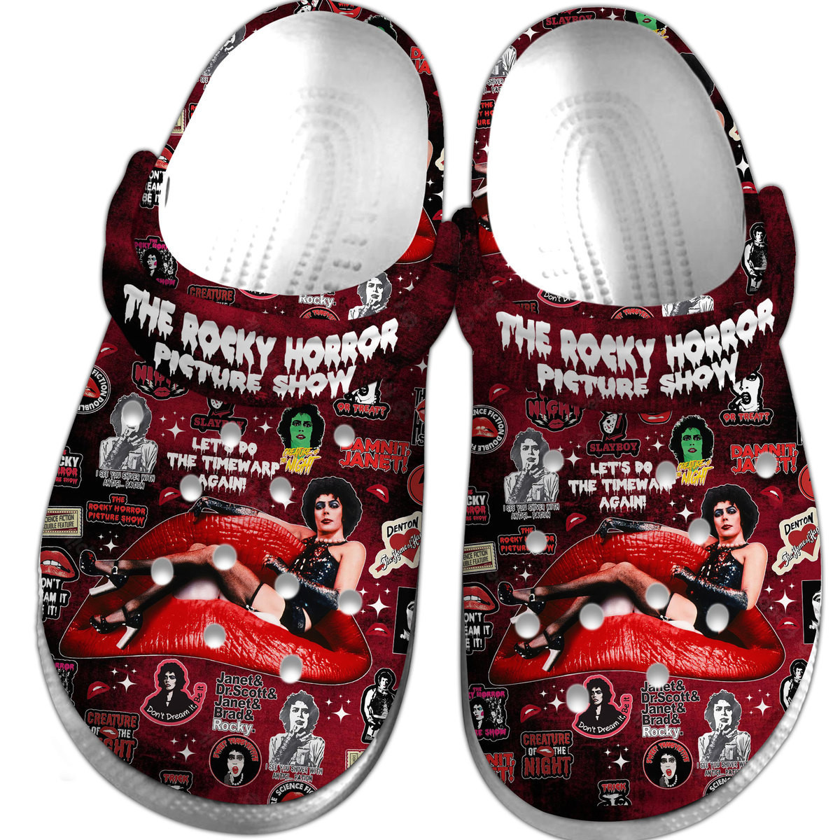 Merchidea The Rocky Horror Picture Show Movie Crocs Crocband Clogs Shoes Comfortable For Men Women and Kids