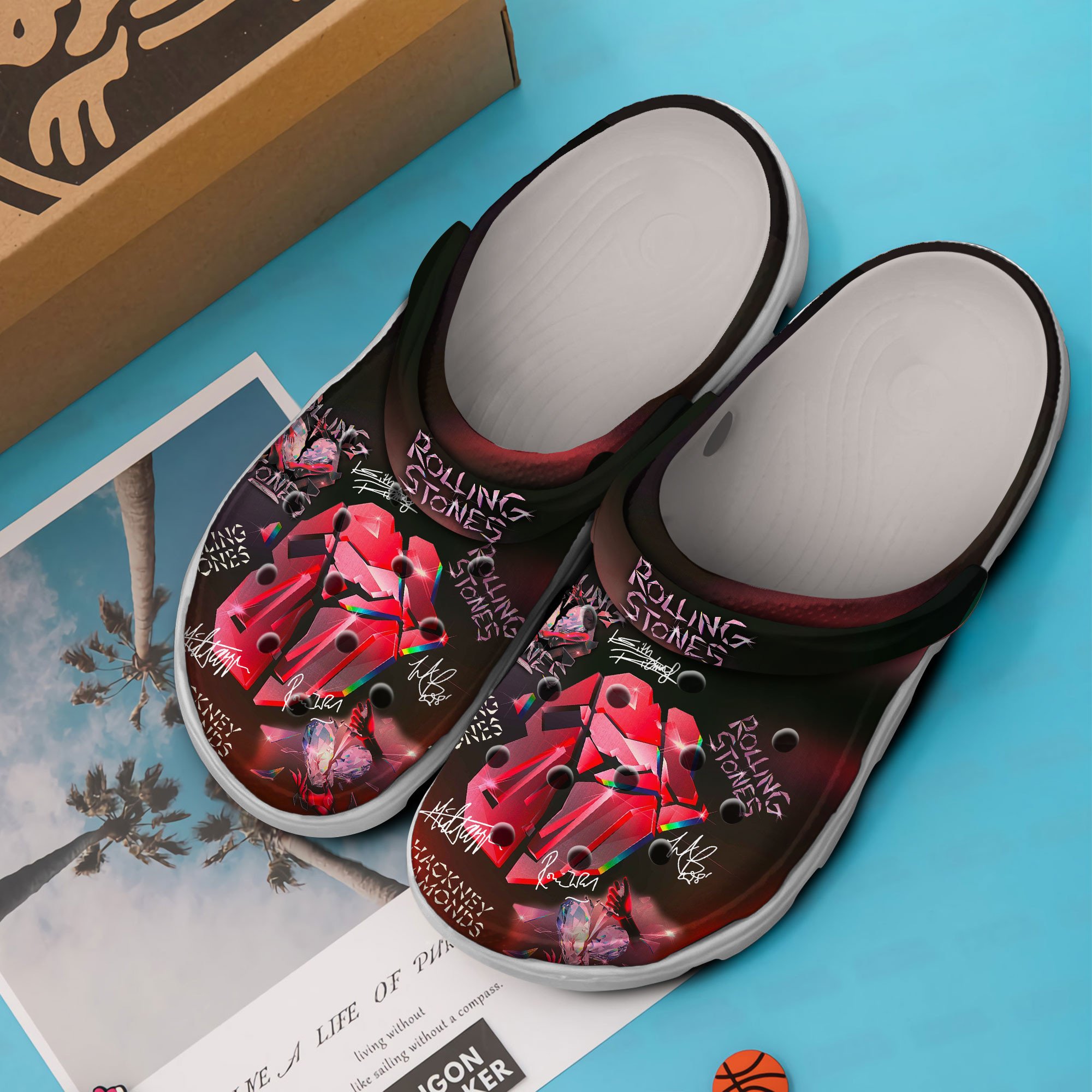 Merchidea The Rolling Stones Music Crocs Crocband Clogs Shoes Comfortable For Men Women and Kids