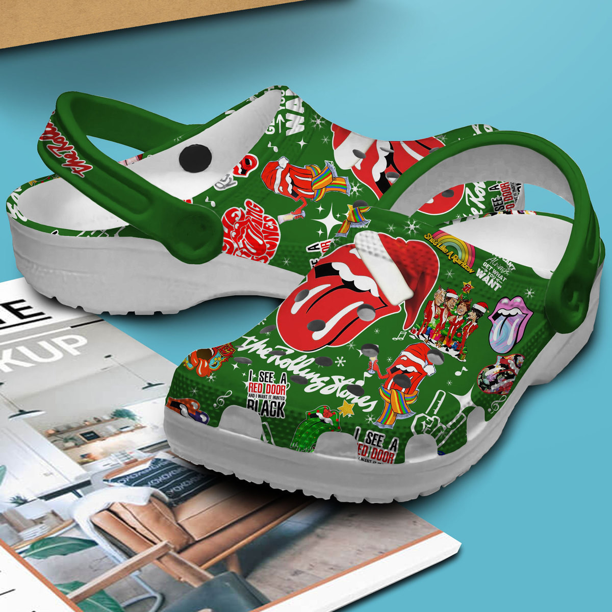 Merchidea The Rolling Stones Music Crocs Crocband Clogs Shoes Comfortable For Men Women and Kids