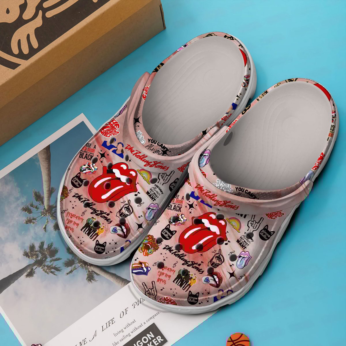 Merchidea The Rolling Stones Music Crocs Crocband Clogs Shoes Comfortable For Men Women and Kids