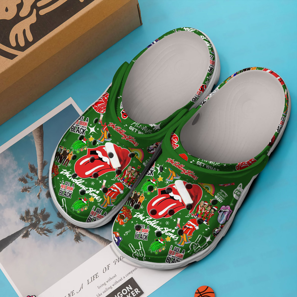 Merchidea The Rolling Stones Music Crocs Crocband Clogs Shoes Comfortable For Men Women and Kids