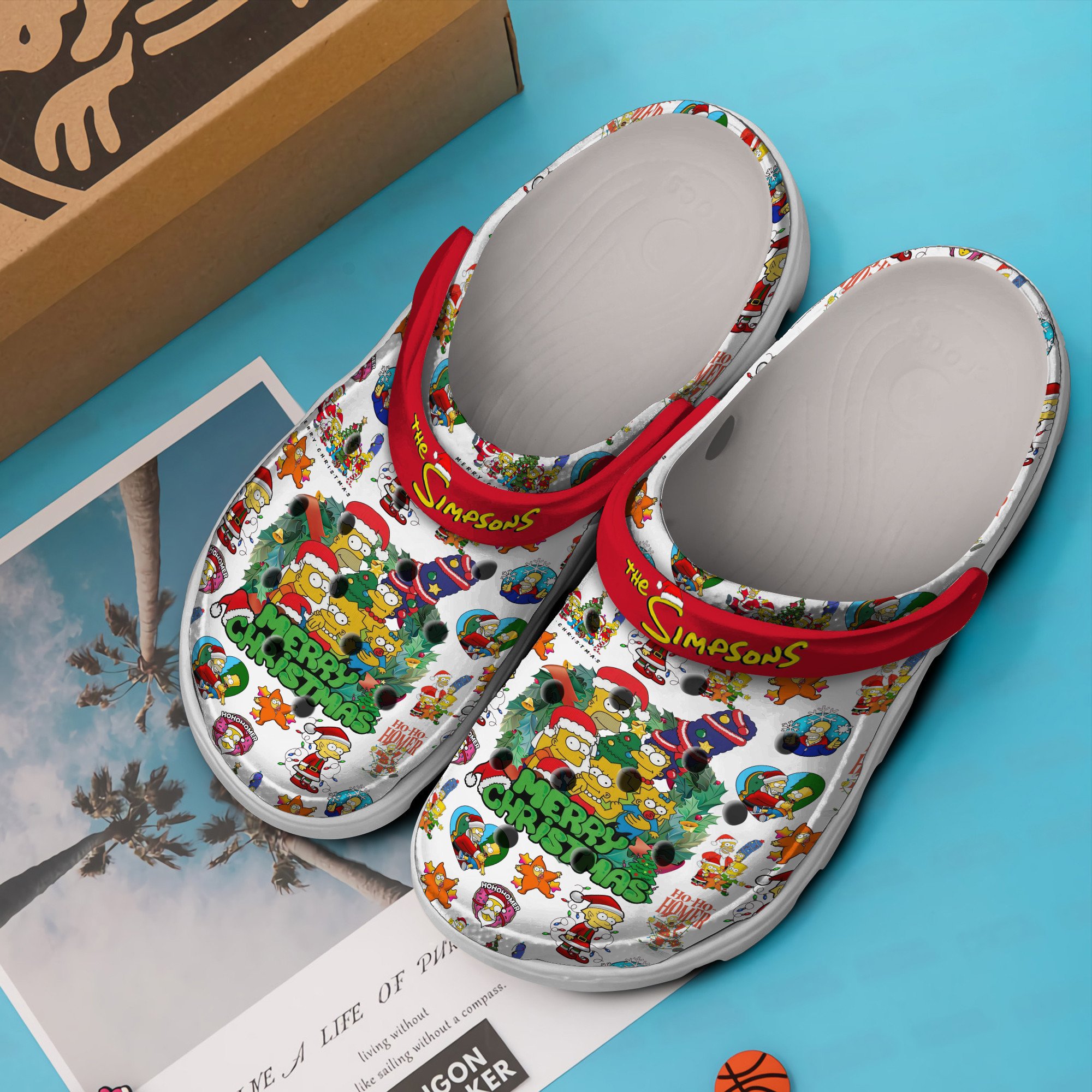 Merchidea The Simpsons TV Series Christmas Crocs Crocband Clogs Shoes Comfortable For Men Women and Kids