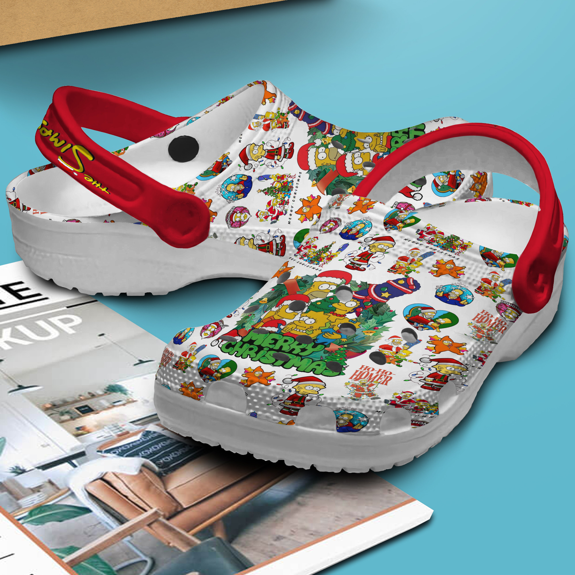Merchidea The Simpsons TV Series Christmas Crocs Crocband Clogs Shoes Comfortable For Men Women and Kids