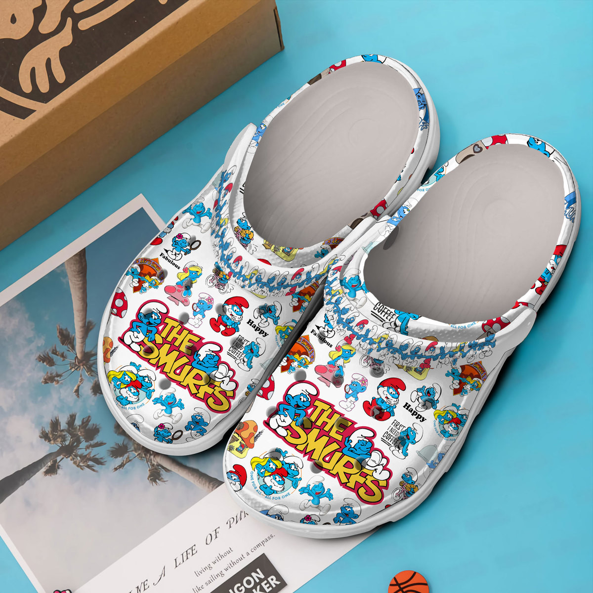 Merchidea The Smurfs Cartoon Crocs Crocband Clogs Shoes Comfortable For Men Women and Kids