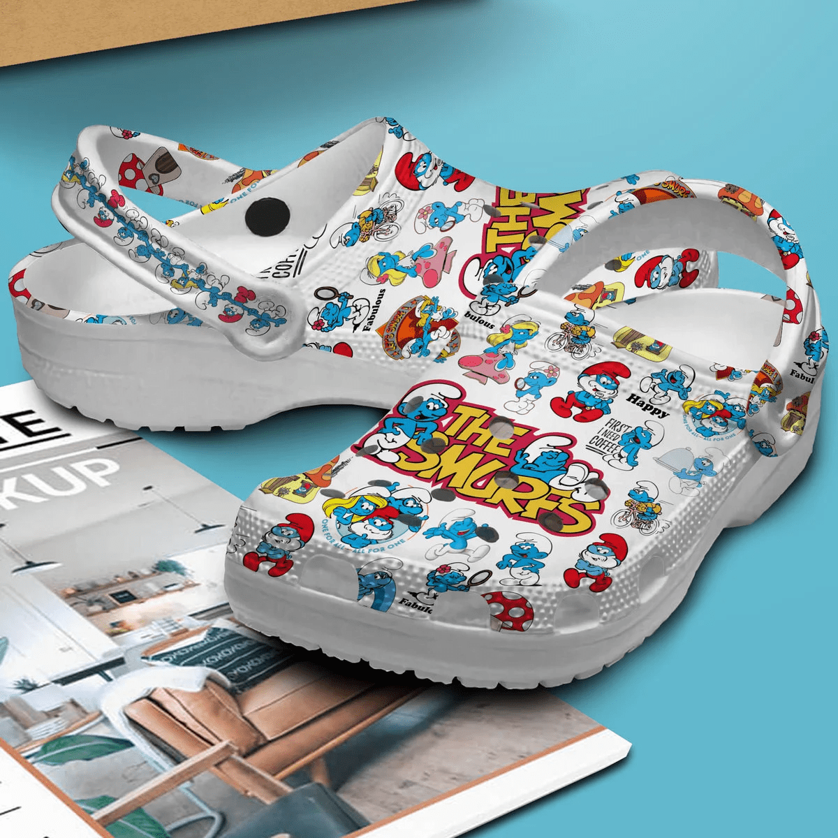 Merchidea The Smurfs Cartoon Crocs Crocband Clogs Shoes Comfortable For Men Women and Kids