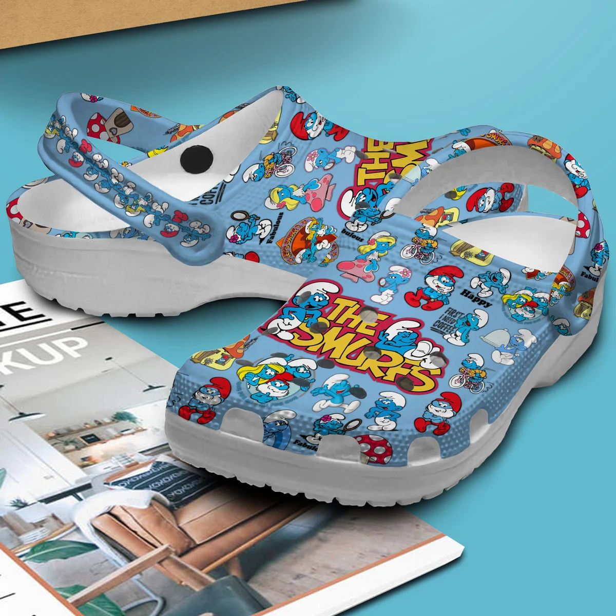 Merchidea The Smurfs Cartoon Crocs Crocband Clogs Shoes Comfortable For Men Women and Kids