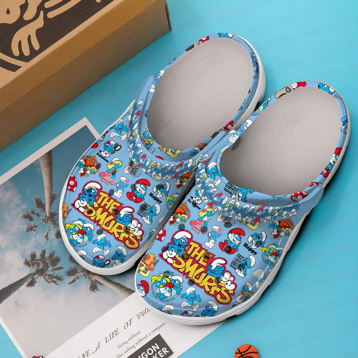 Merchidea The Smurfs Cartoon Crocs Crocband Clogs Shoes Comfortable For Men Women and Kids