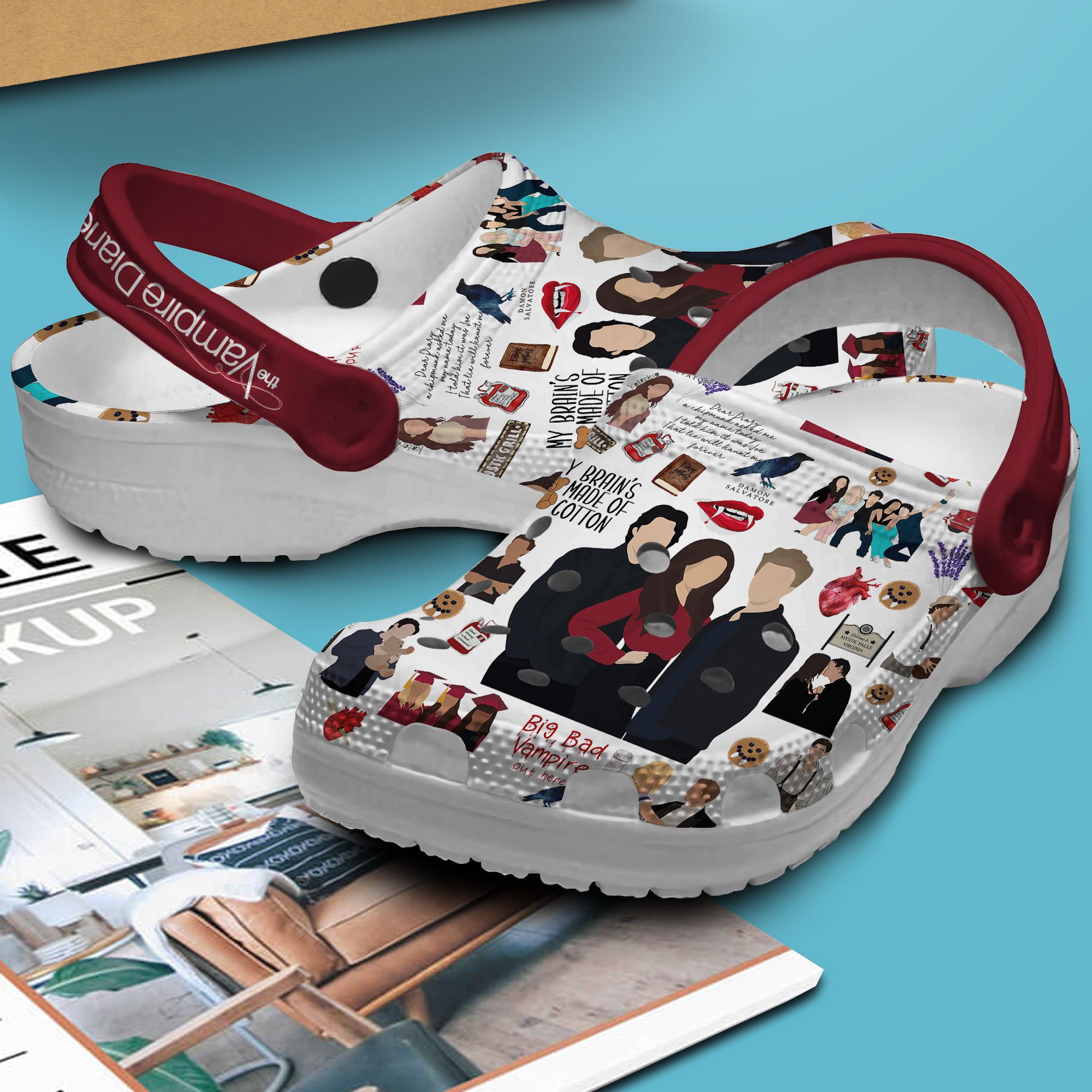 Merchidea The Vampire Diaries TV Series Crocs Crocband Clogs Shoes Comfortable For Men Women and Kids