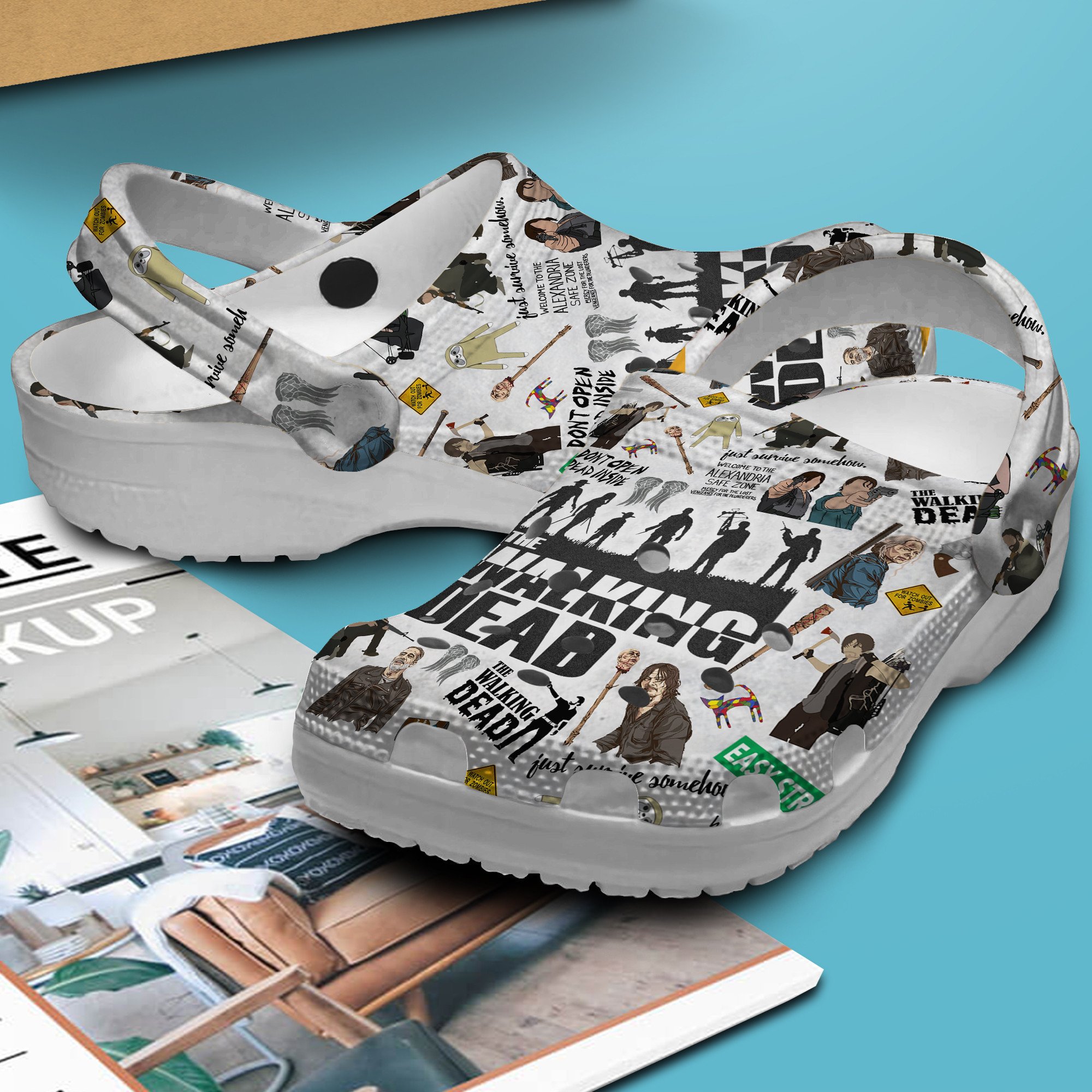 Merchidea The Walking Dead TV series Crocs Crocband Clogs Shoes Comfortable For Men Women and Kids