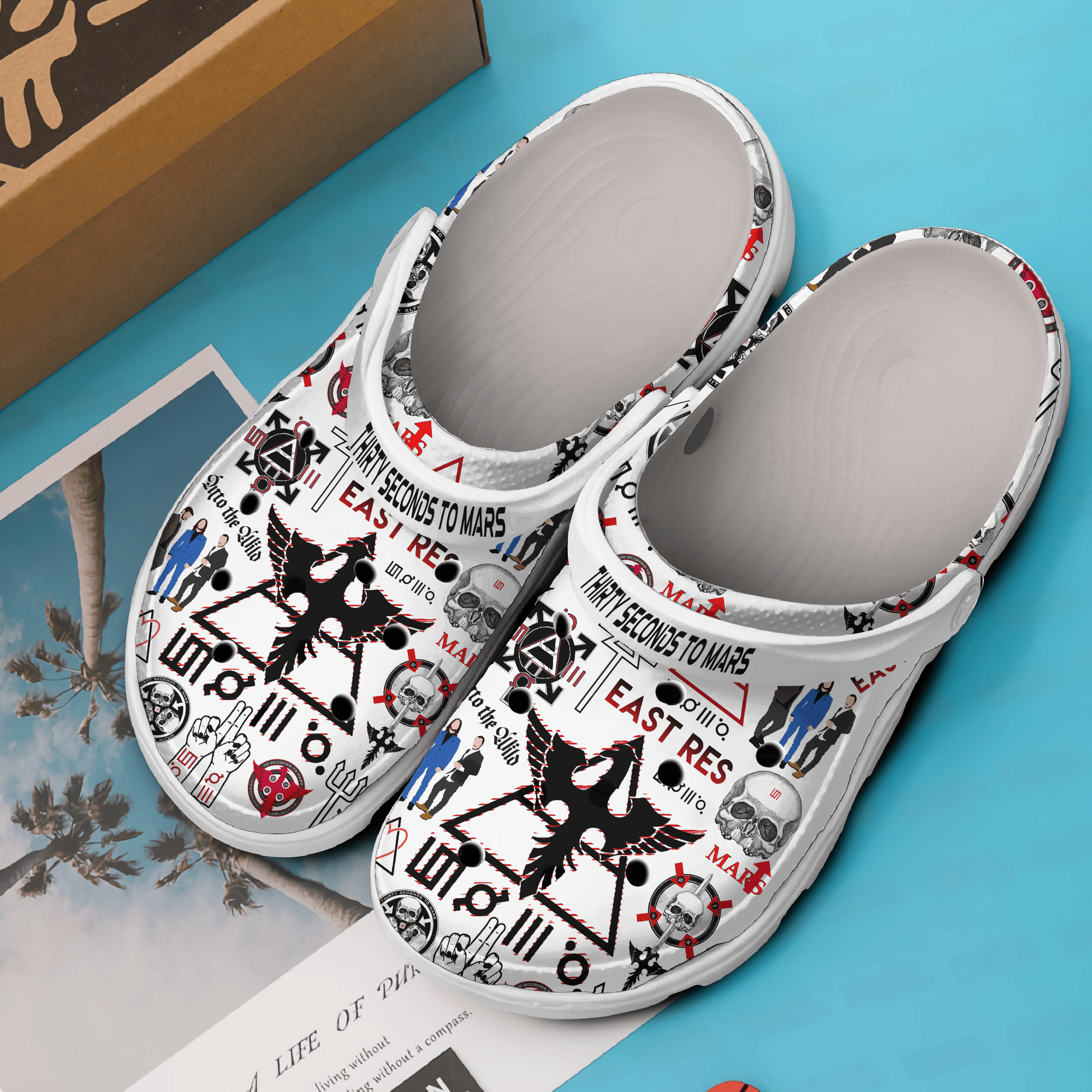 Merchidea Thirty Seconds To Mars Music Crocs Crocband Clogs Shoes Comfortable For Men Women and Kids