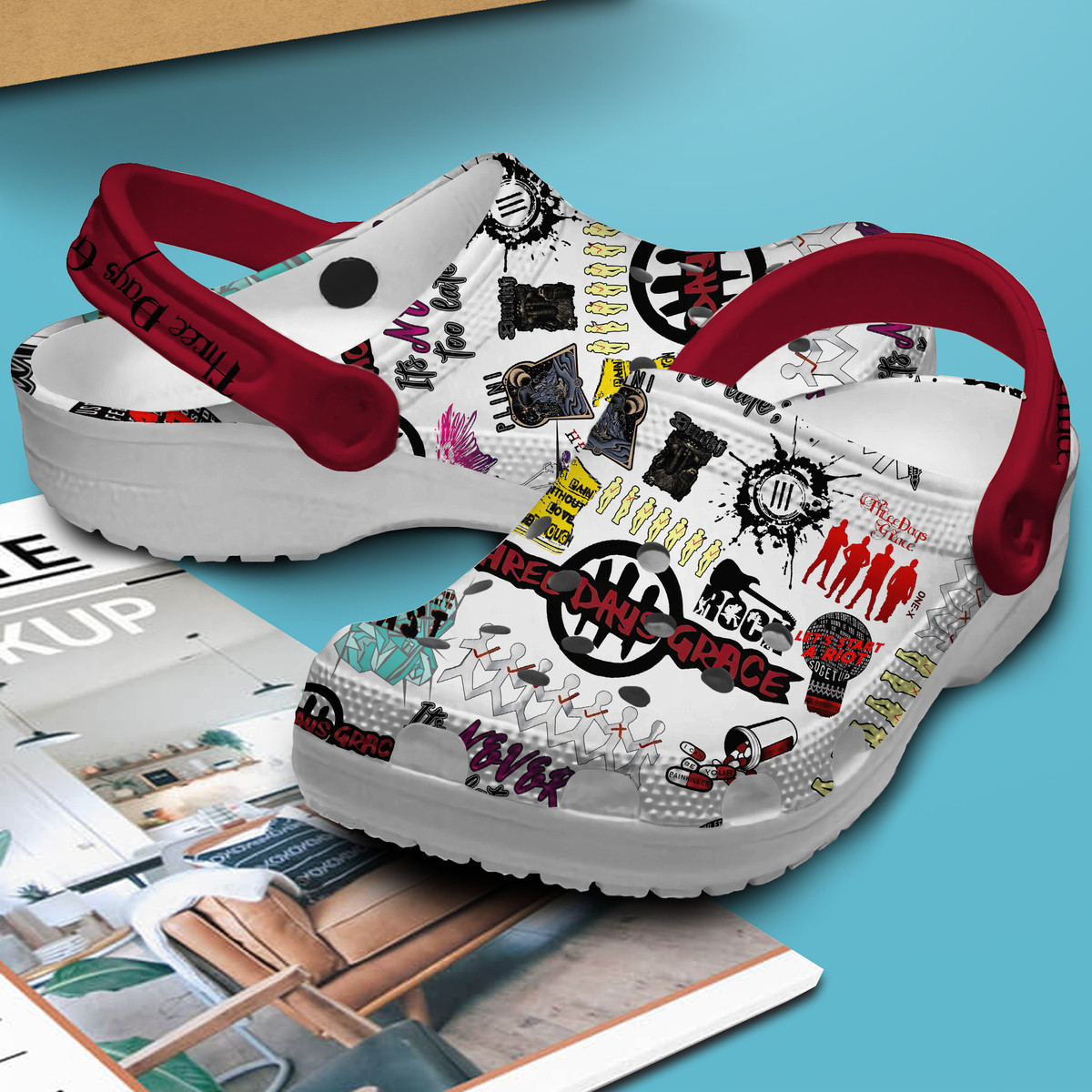 Merchidea Three Days Grace Music Crocs Crocband Clogs Shoes Comfortable For Men Women and Kids