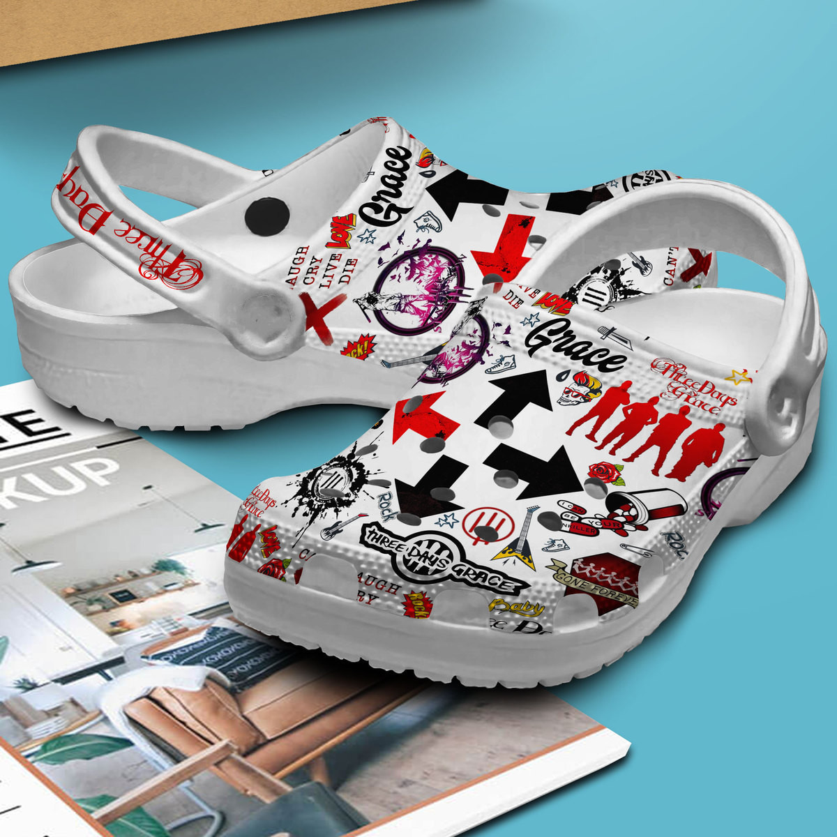 Merchidea Three Days Grace Music Crocs Crocband Clogs Shoes Comfortable For Men Women and Kids