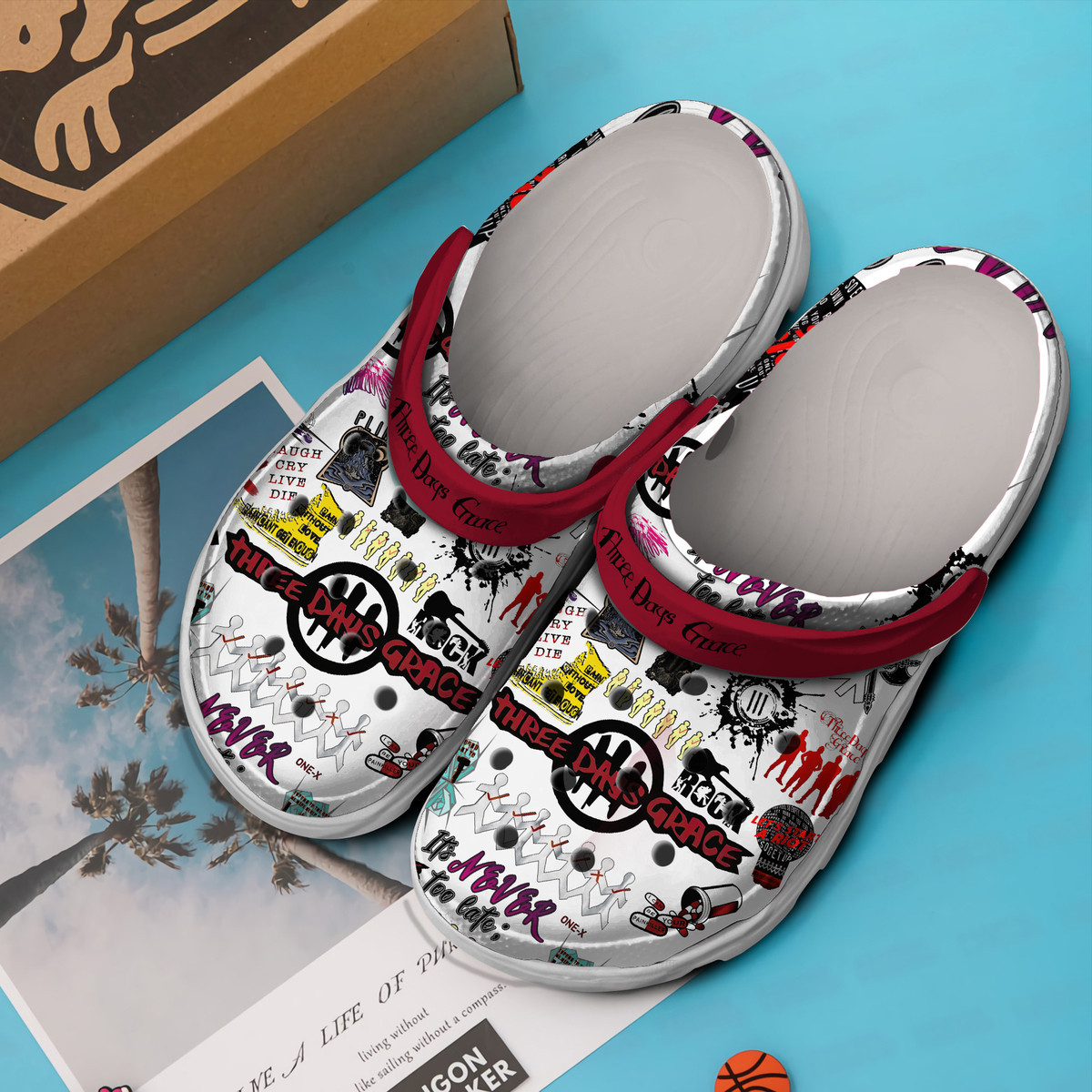 Merchidea Three Days Grace Music Crocs Crocband Clogs Shoes Comfortable For Men Women and Kids