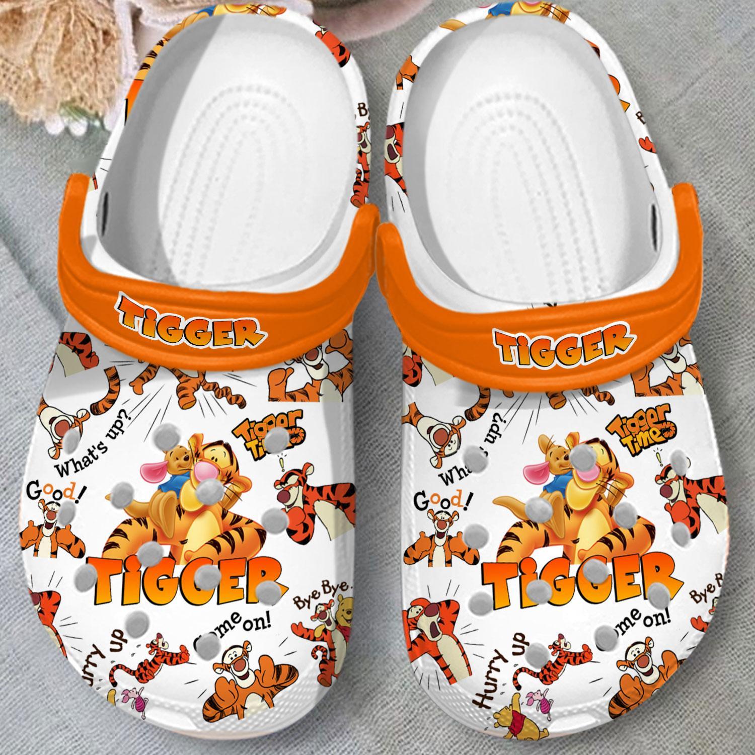 Merchidea Tigger Winnie The Pooh Cartoon Crocs Crocband Clogs Shoes Comfortable For Men Women and Kids