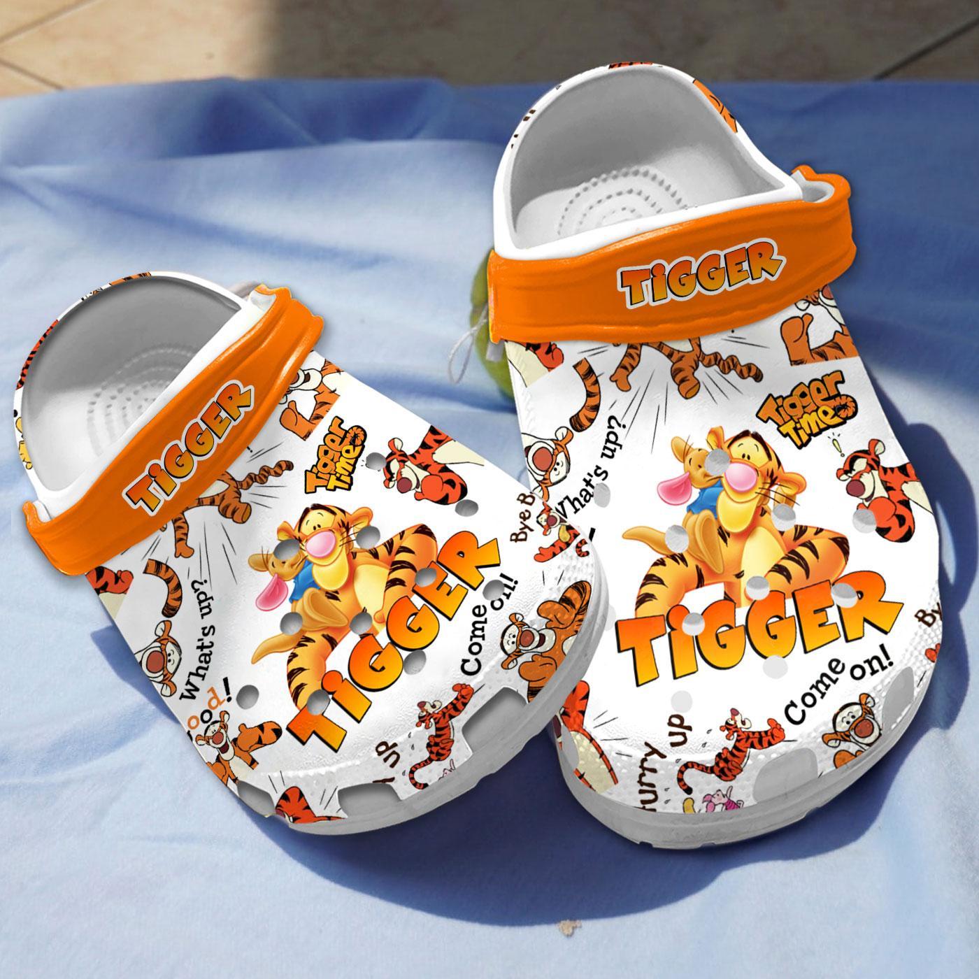 Merchidea Tigger Winnie The Pooh Cartoon Crocs Crocband Clogs Shoes Comfortable For Men Women and Kids