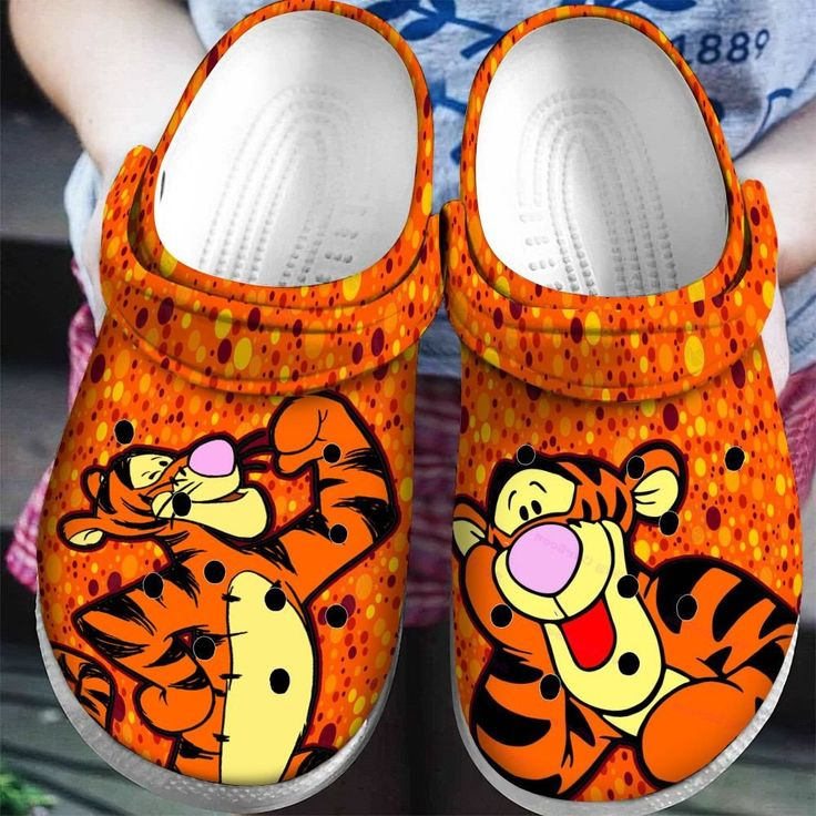 Merchidea Tigger Winnie The Pooh Cartoon Crocs Crocband Clogs Shoes Comfortable For Men Women and Kids