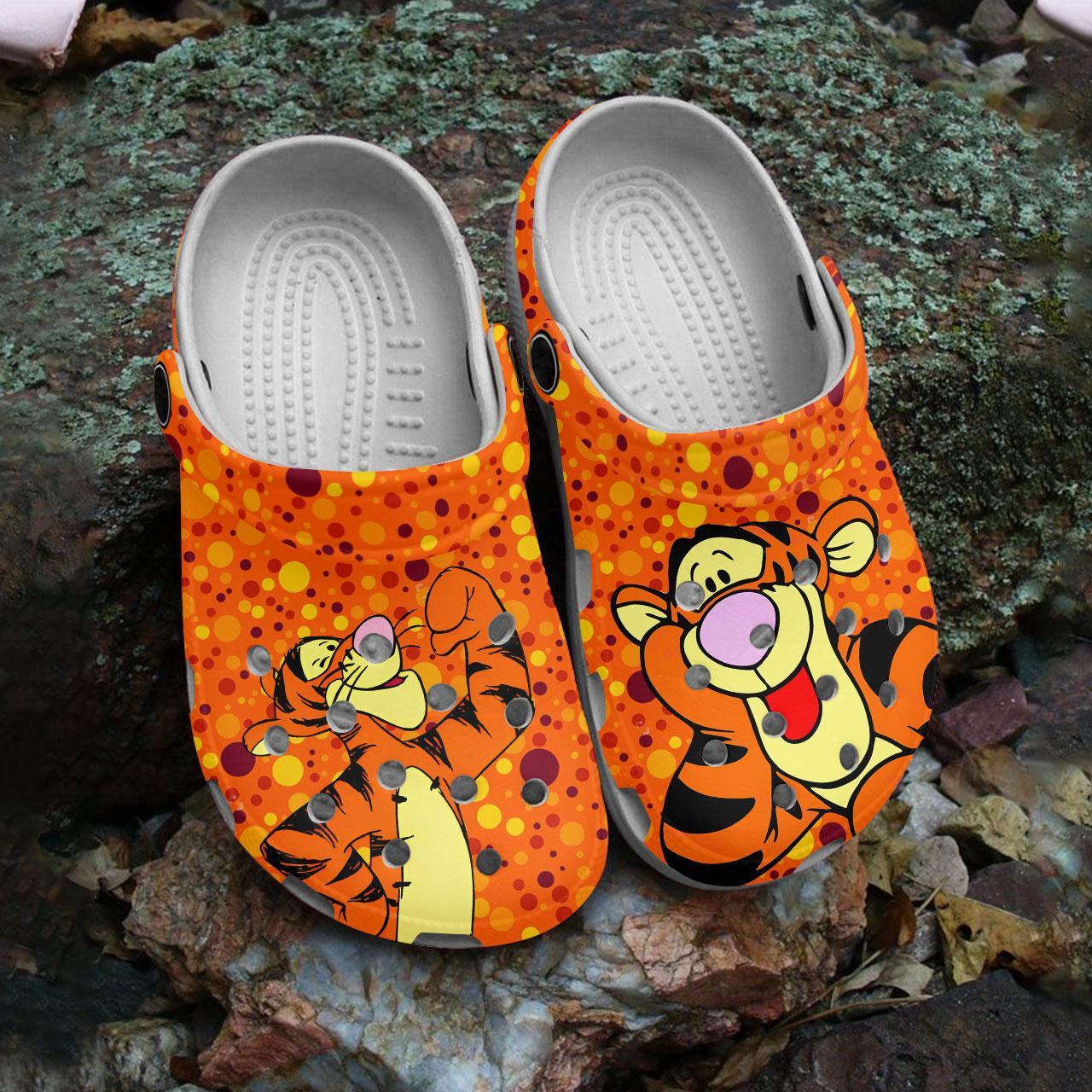 Merchidea Tigger Winnie The Pooh Cartoon Crocs Crocband Clogs Shoes Comfortable For Men Women and Kids