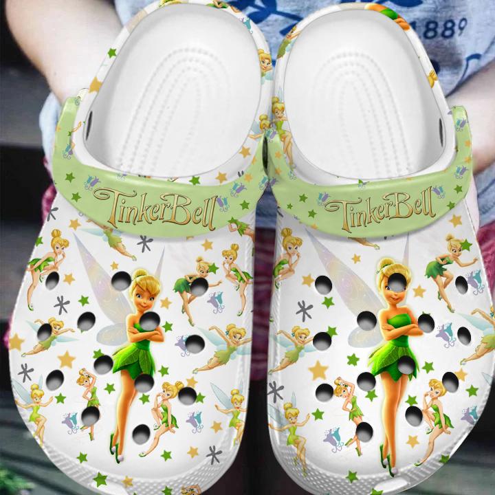 Merchidea Tinker Bell Cartoon Crocs Crocband Clogs Shoes Comfortable For Men Women and Kids