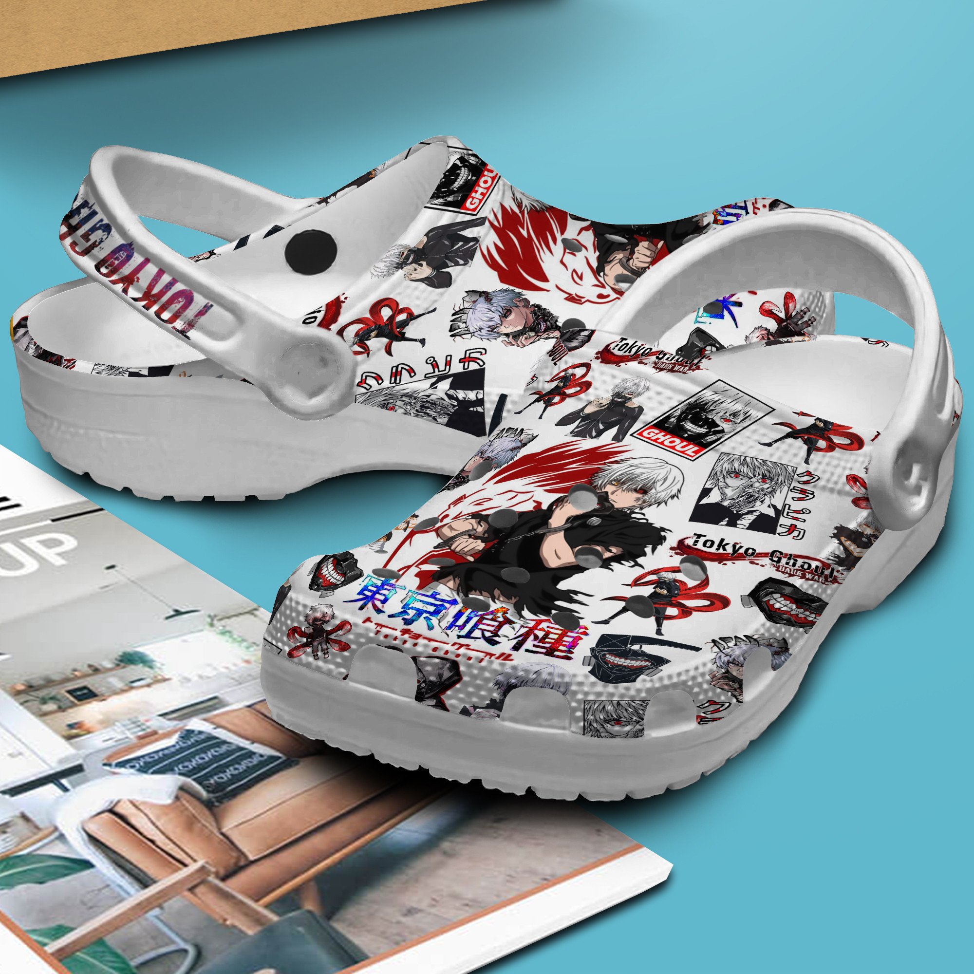 Merchidea Tokyo Ghoul Anime Crocs Crocband Clogs Shoes Comfortable For Men Women and Kids