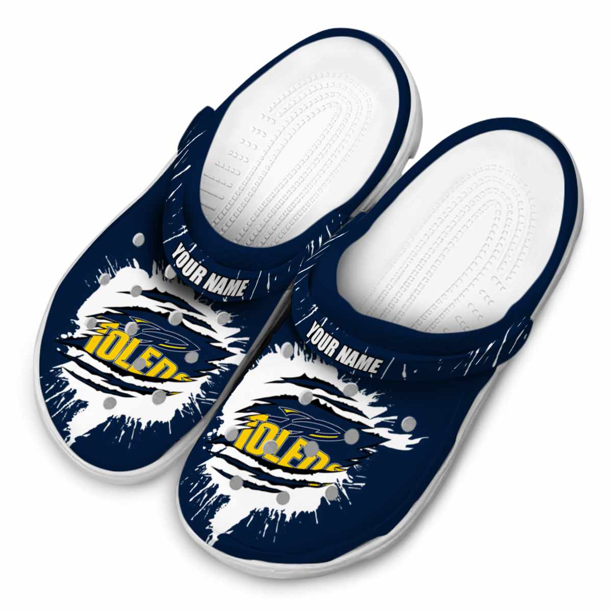 Merchidea Toledo Rockets NCAA Sport Crocs Crocband Clogs Shoes Comfortable For Men Women and Kids