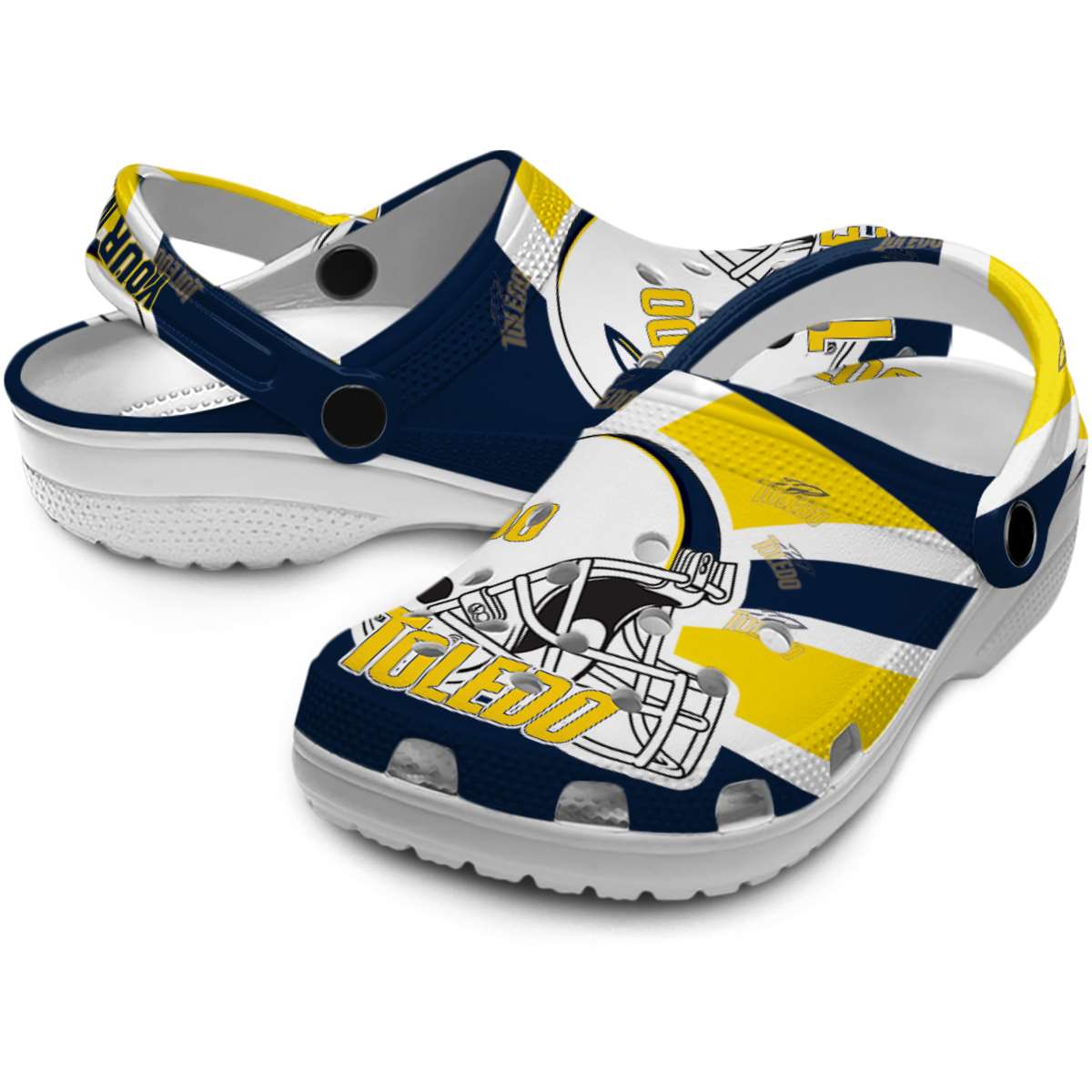 Merchidea Toledo Rockets NCAA Sport Crocs Crocband Clogs Shoes Comfortable For Men Women and Kids