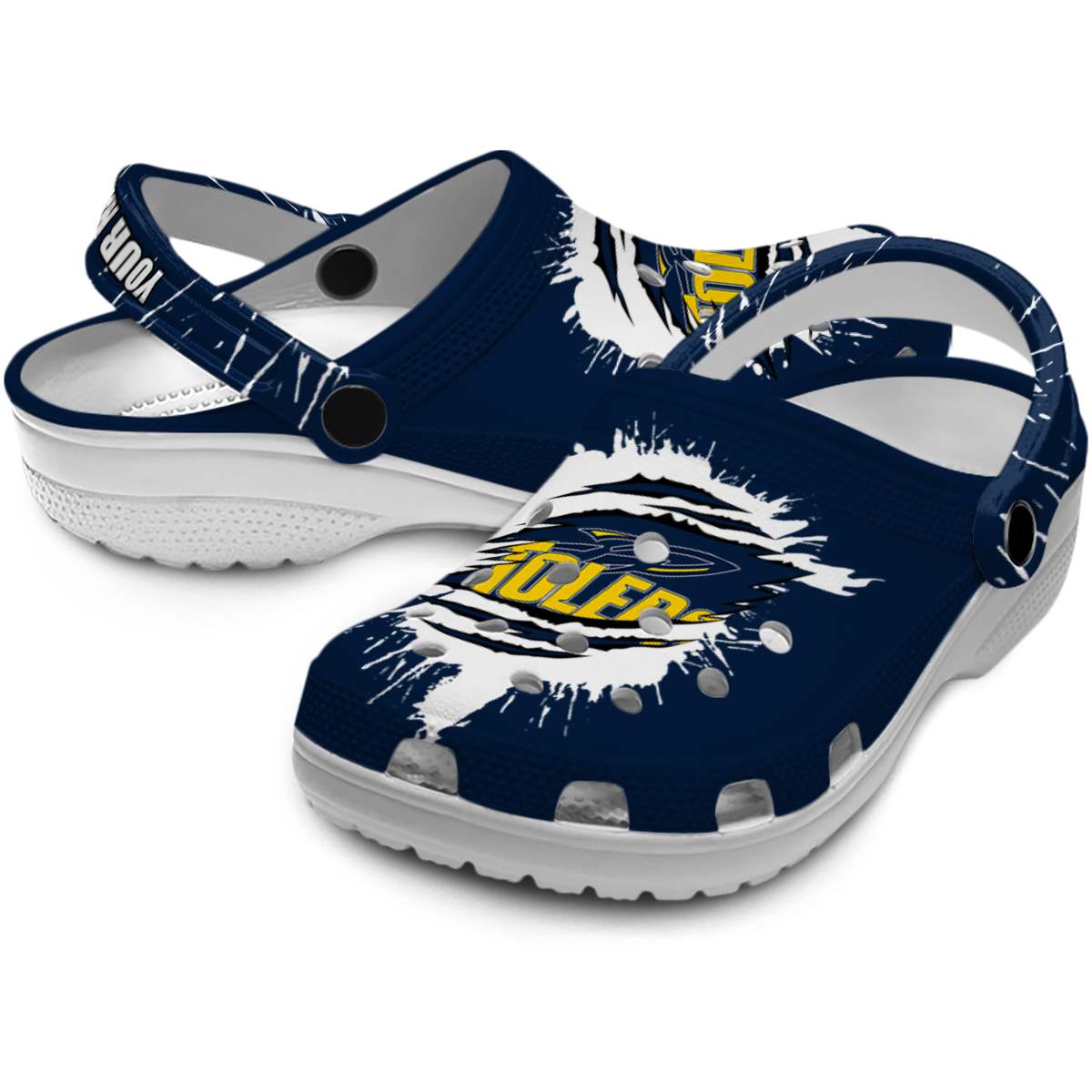 Merchidea Toledo Rockets NCAA Sport Crocs Crocband Clogs Shoes Comfortable For Men Women and Kids