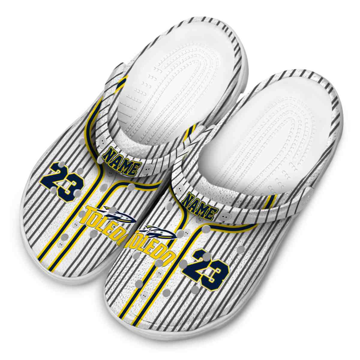 Merchidea Toledo Rockets NCAA Sport Crocs Crocband Clogs Shoes Comfortable For Men Women and Kids