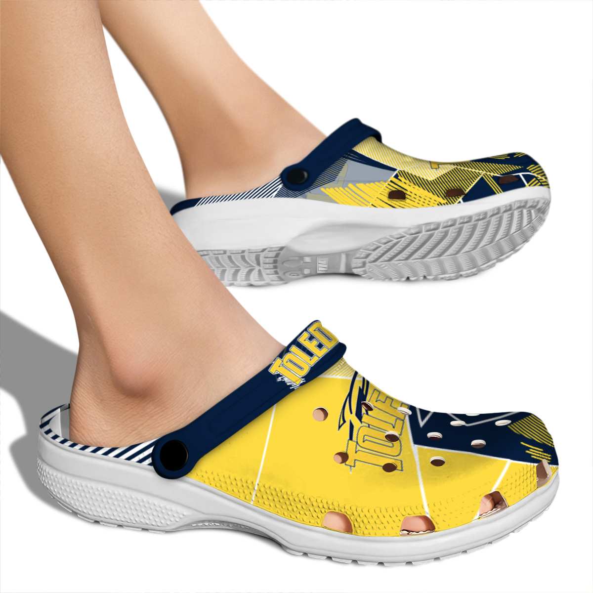 Merchidea Toledo Rockets NCAA Sport Crocs Crocband Clogs Shoes Comfortable For Men Women and Kids