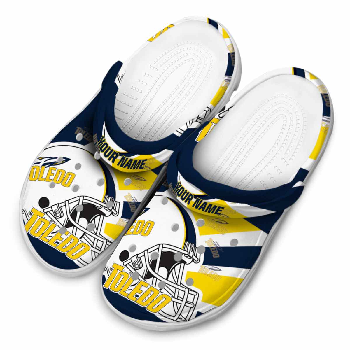 Merchidea Toledo Rockets NCAA Sport Crocs Crocband Clogs Shoes Comfortable For Men Women and Kids