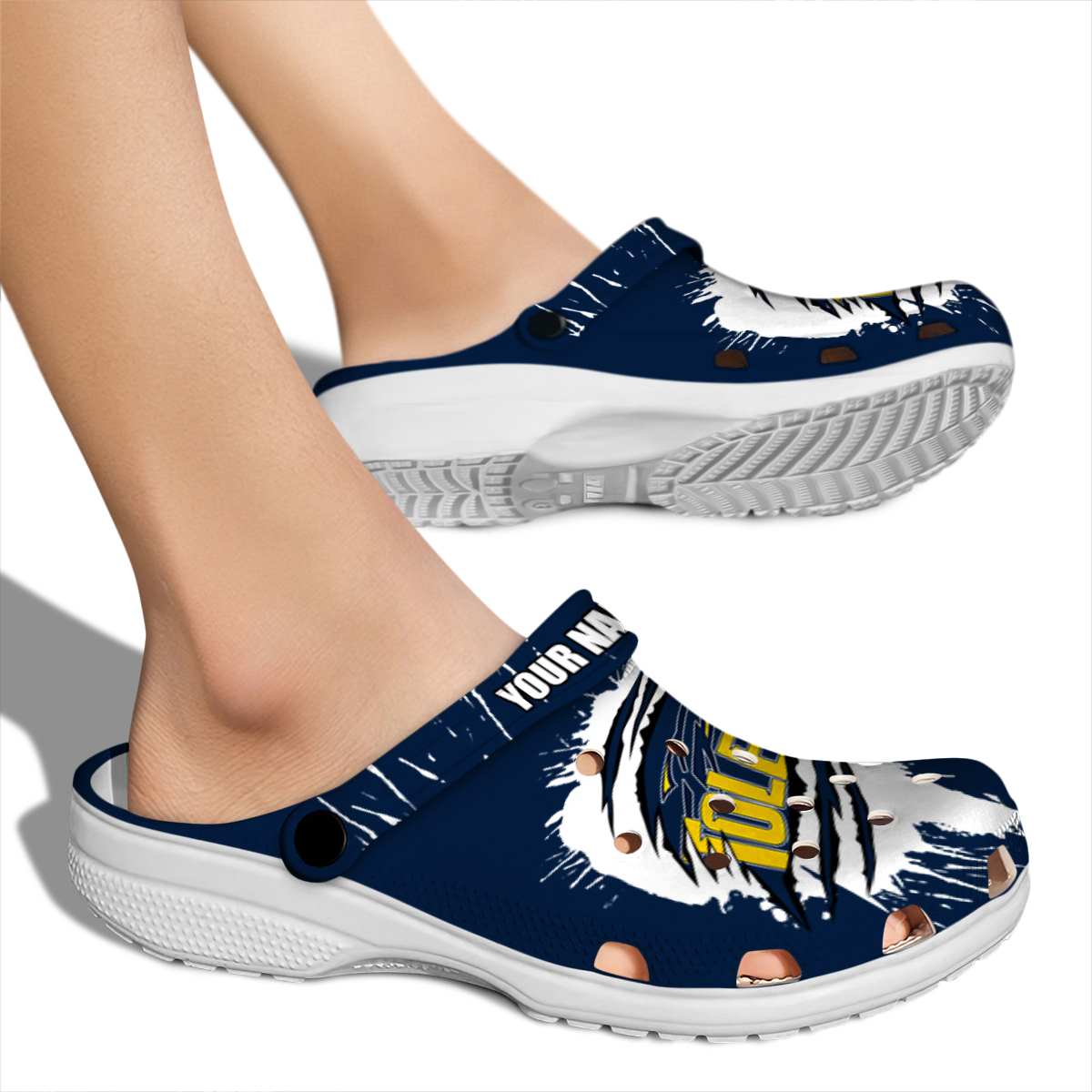 Merchidea Toledo Rockets NCAA Sport Crocs Crocband Clogs Shoes Comfortable For Men Women and Kids