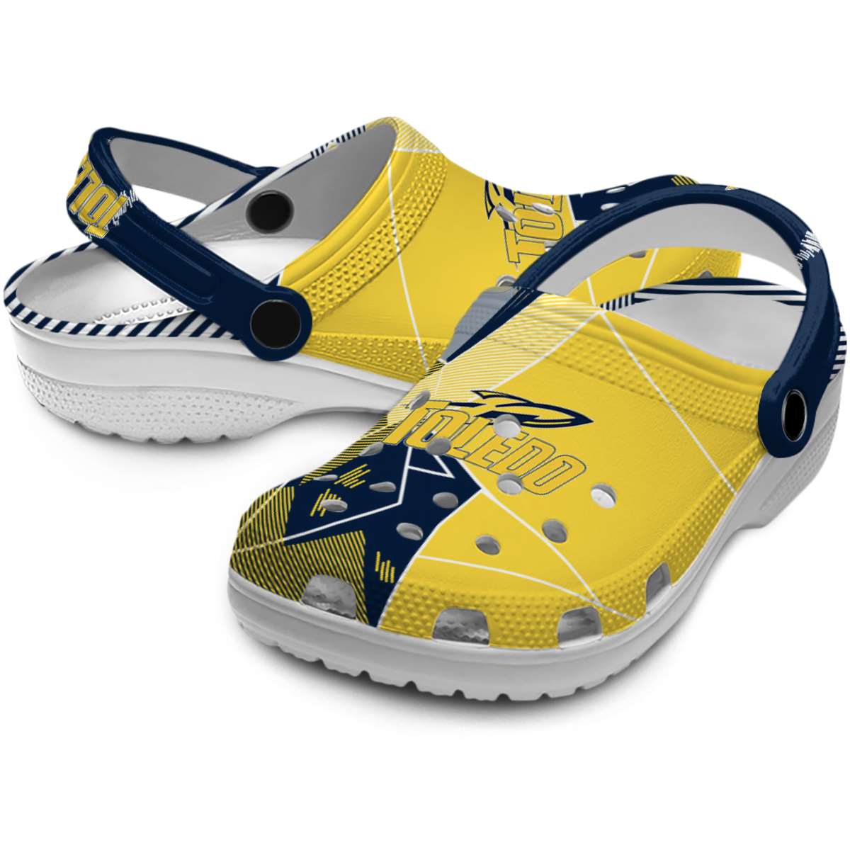 Merchidea Toledo Rockets NCAA Sport Crocs Crocband Clogs Shoes Comfortable For Men Women and Kids