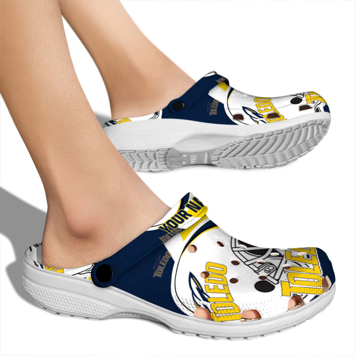 Merchidea Toledo Rockets NCAA Sport Crocs Crocband Clogs Shoes Comfortable For Men Women and Kids