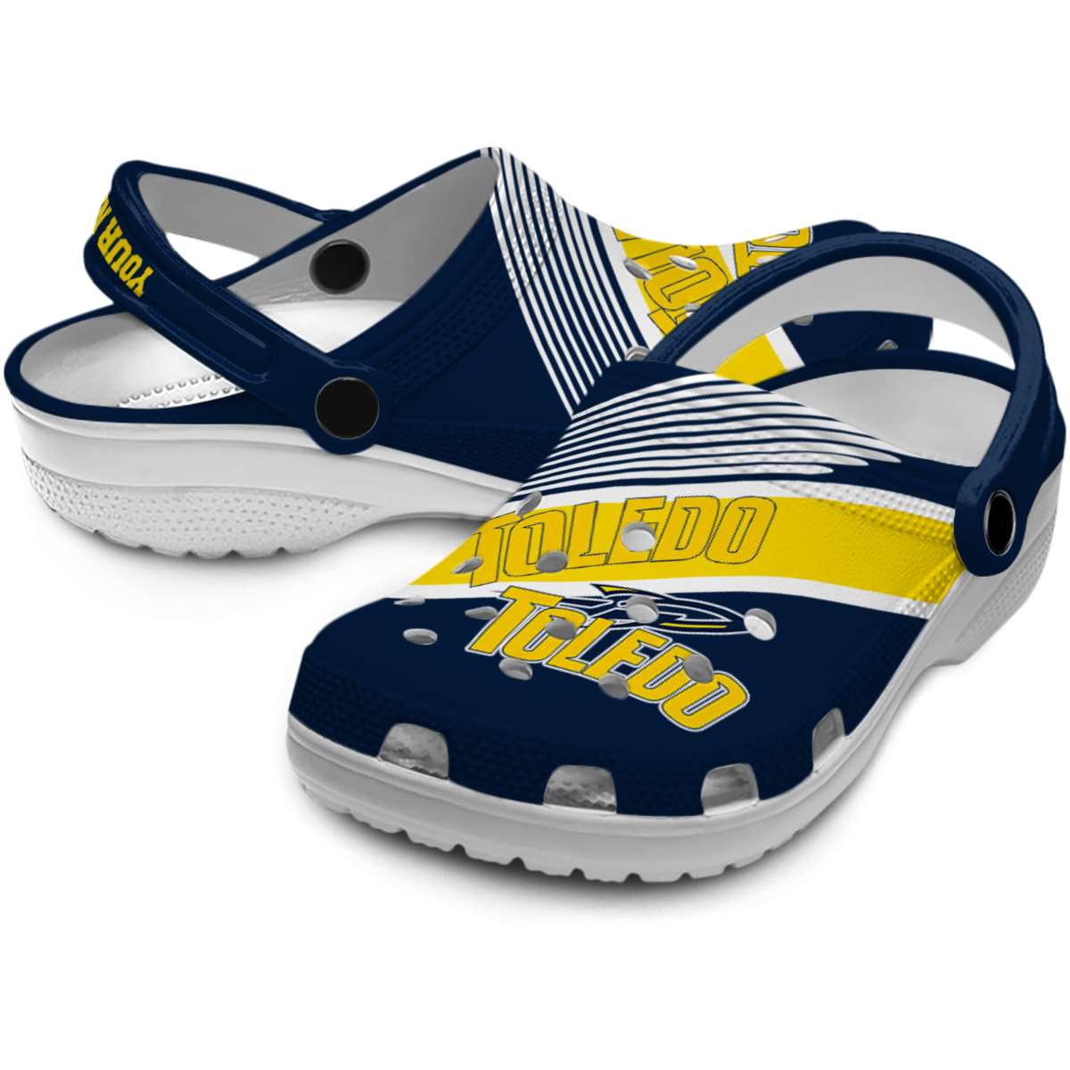 Merchidea Toledo Rockets NCAA Sport Crocs Crocband Clogs Shoes Comfortable For Men Women and Kids