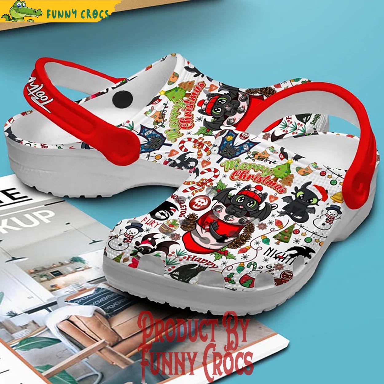 Merchidea Toothless How to train your dragon Cartoon Christmas Crocs Crocband Clogs Shoes Comfortable For Men Women and Kids
