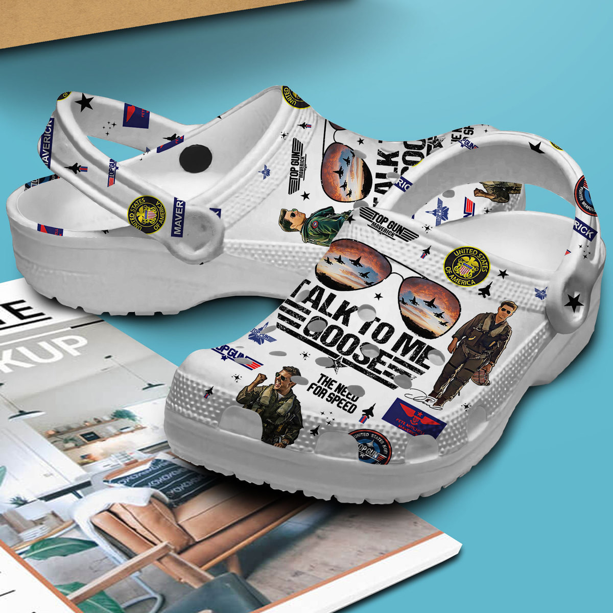 Merchidea Top Gun Movie Crocs Crocband Clogs Shoes Comfortable For Men Women and Kids