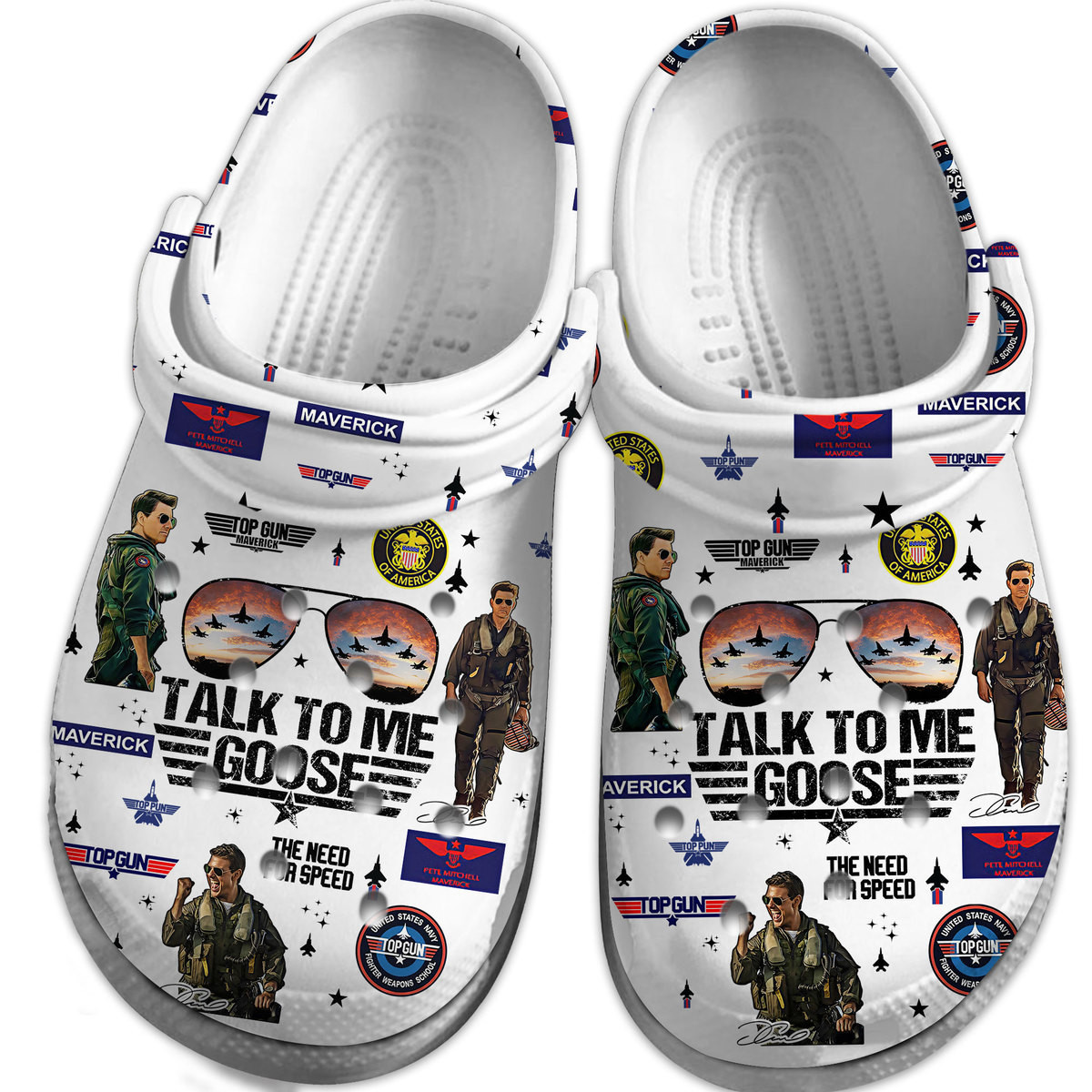 Merchidea Top Gun Movie Crocs Crocband Clogs Shoes Comfortable For Men Women and Kids