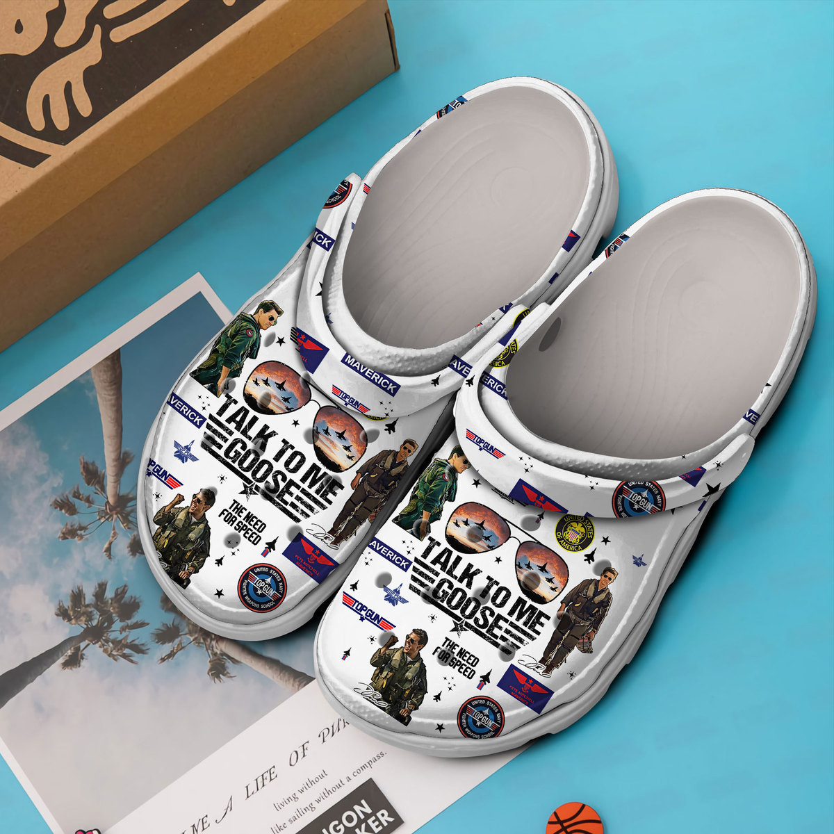 Merchidea Top Gun Movie Crocs Crocband Clogs Shoes Comfortable For Men Women and Kids