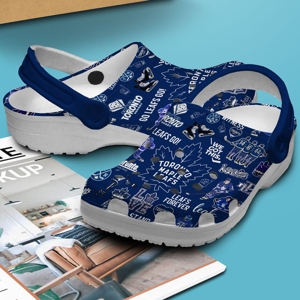 Merchidea Toronto Maple Leafs Ice hockey team NHL Sport Crocs Clogs Crocband Shoes Comfortable For Men Women and Kids
